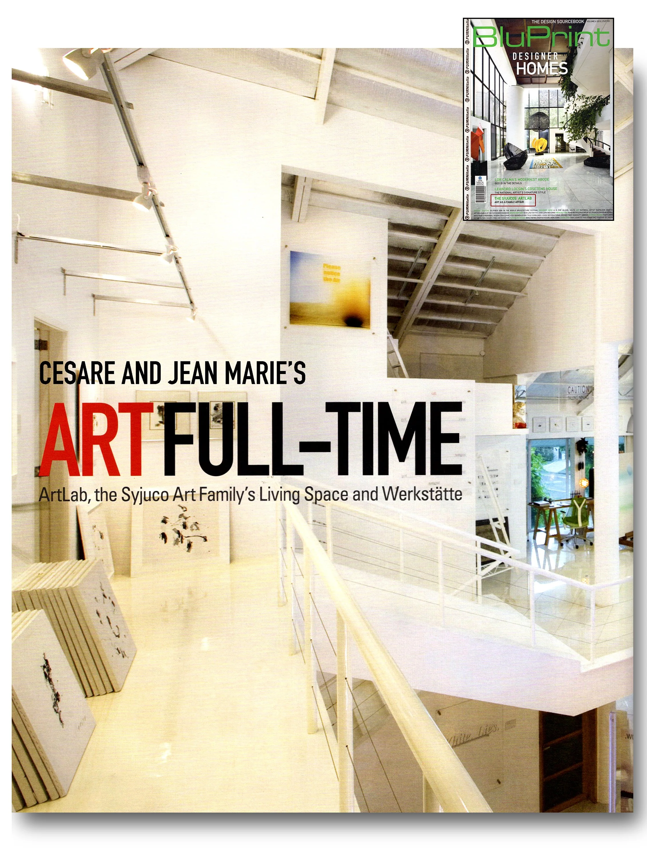 Cover of BuPrint magazine featuring Art Lab Atelier Cesare and Jean Marie Syjuco in alabang - written by Reuben Canete - Art Lab The Syjuco Museum