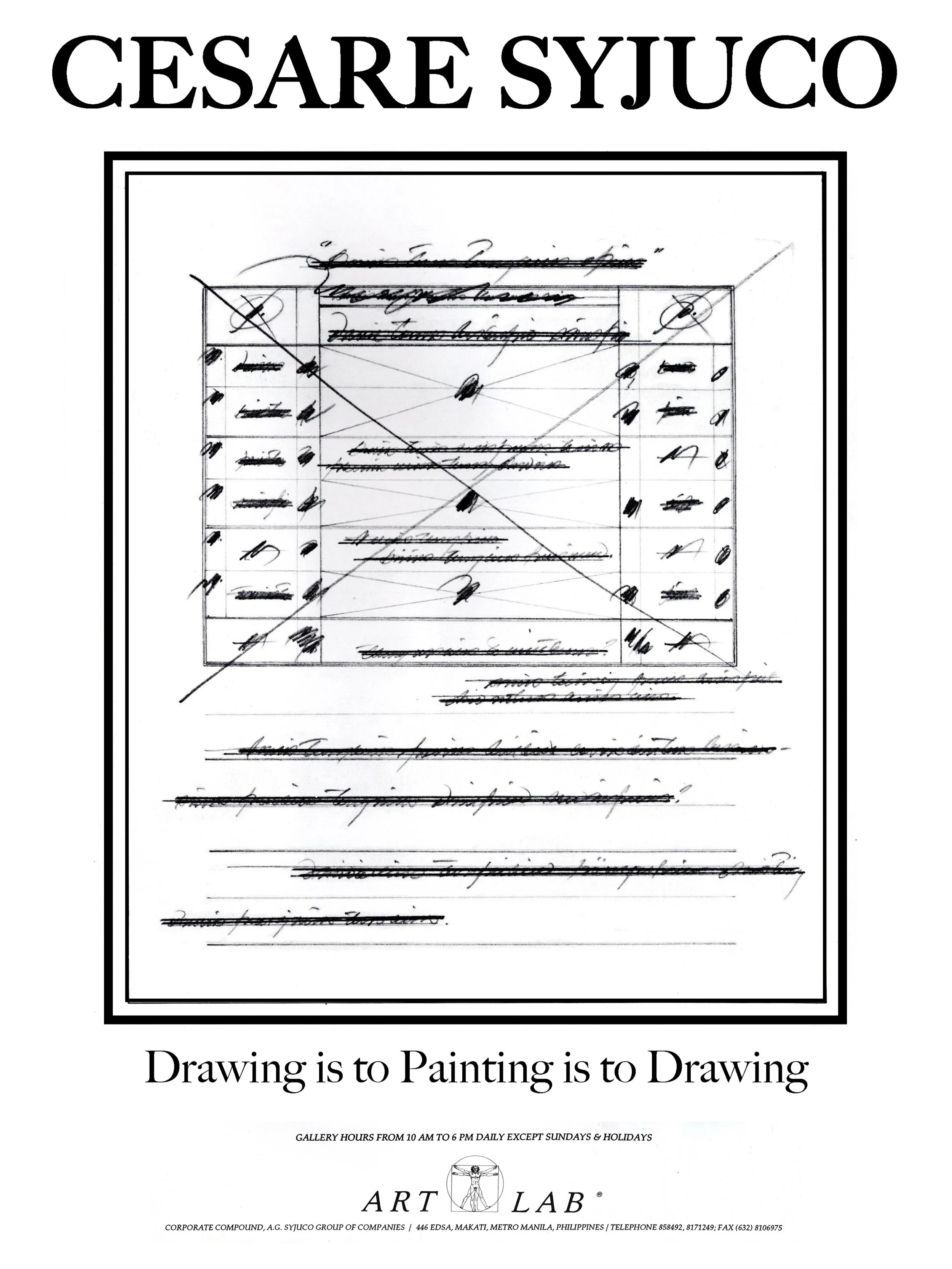Cesare A.X. Syjuco: "Drawing is to Painting is to Drawing", Art Lab® (1990) - Design by Cesare A.X. Syjuco