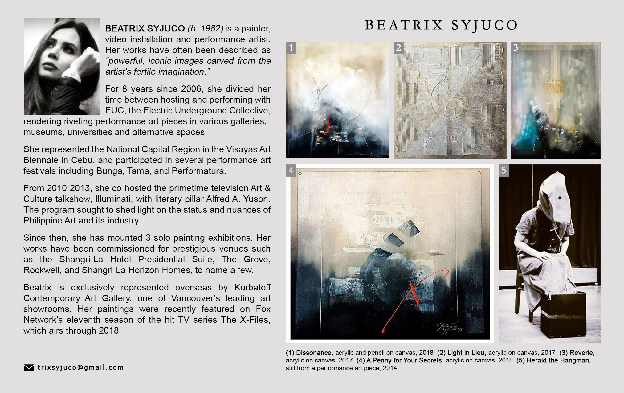Beatrix Syjuco - biography biodata and artworks from the ART LAB catalog - The Syjuco Museum