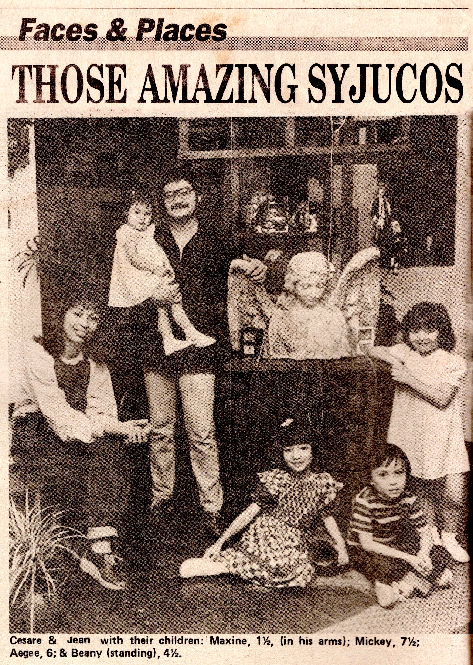 "Those Amazing Syjucos" - Cesare and Jean Marie with their children (Maxine, Michelline, AG and Beatrix)