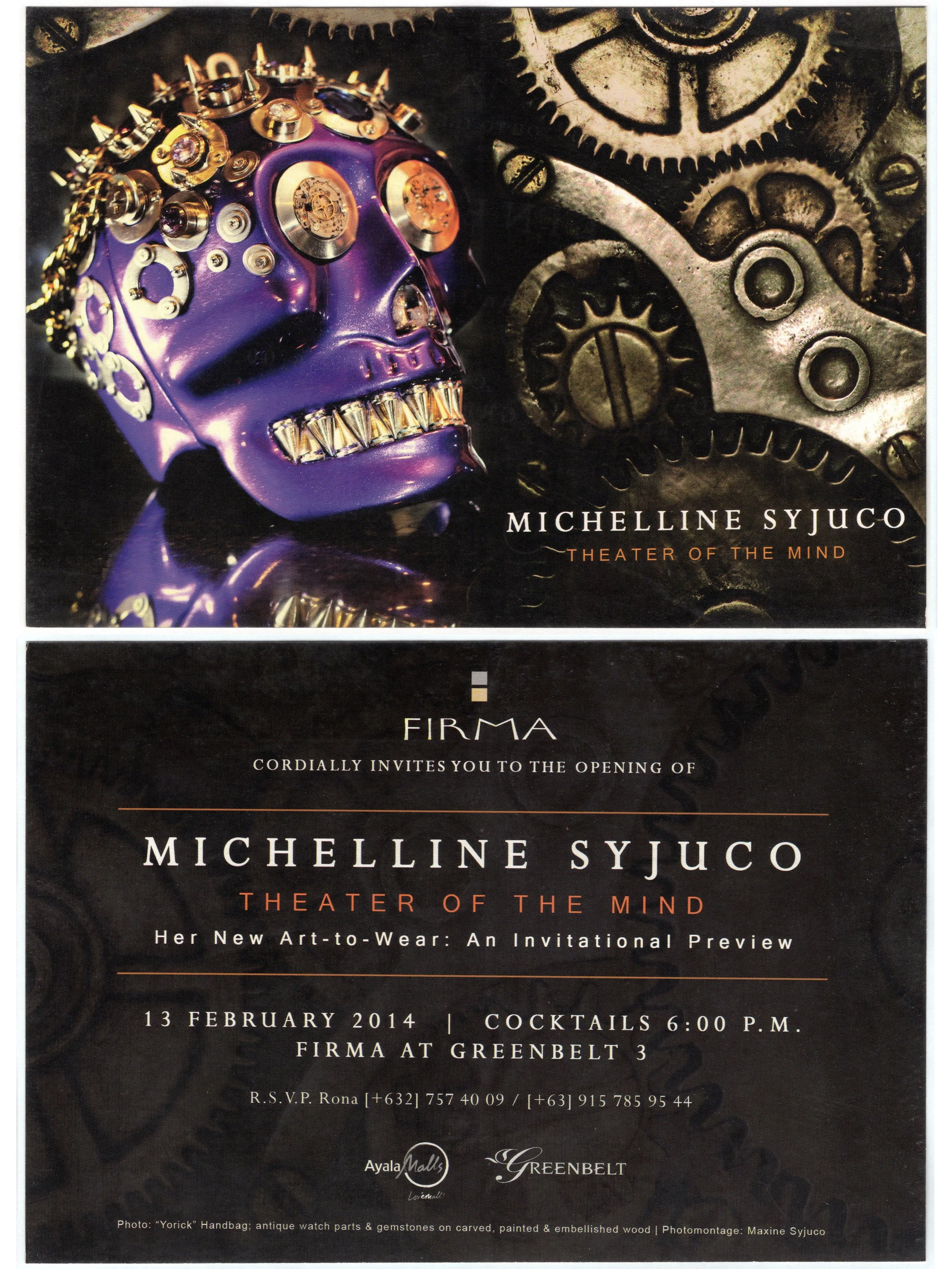 Michelline Syjuco: "Theater of the Mind (Her New Art-to-Wear: An Invitational Preview)", Firma (2014) - Photography + Design by Maxine Syjuco