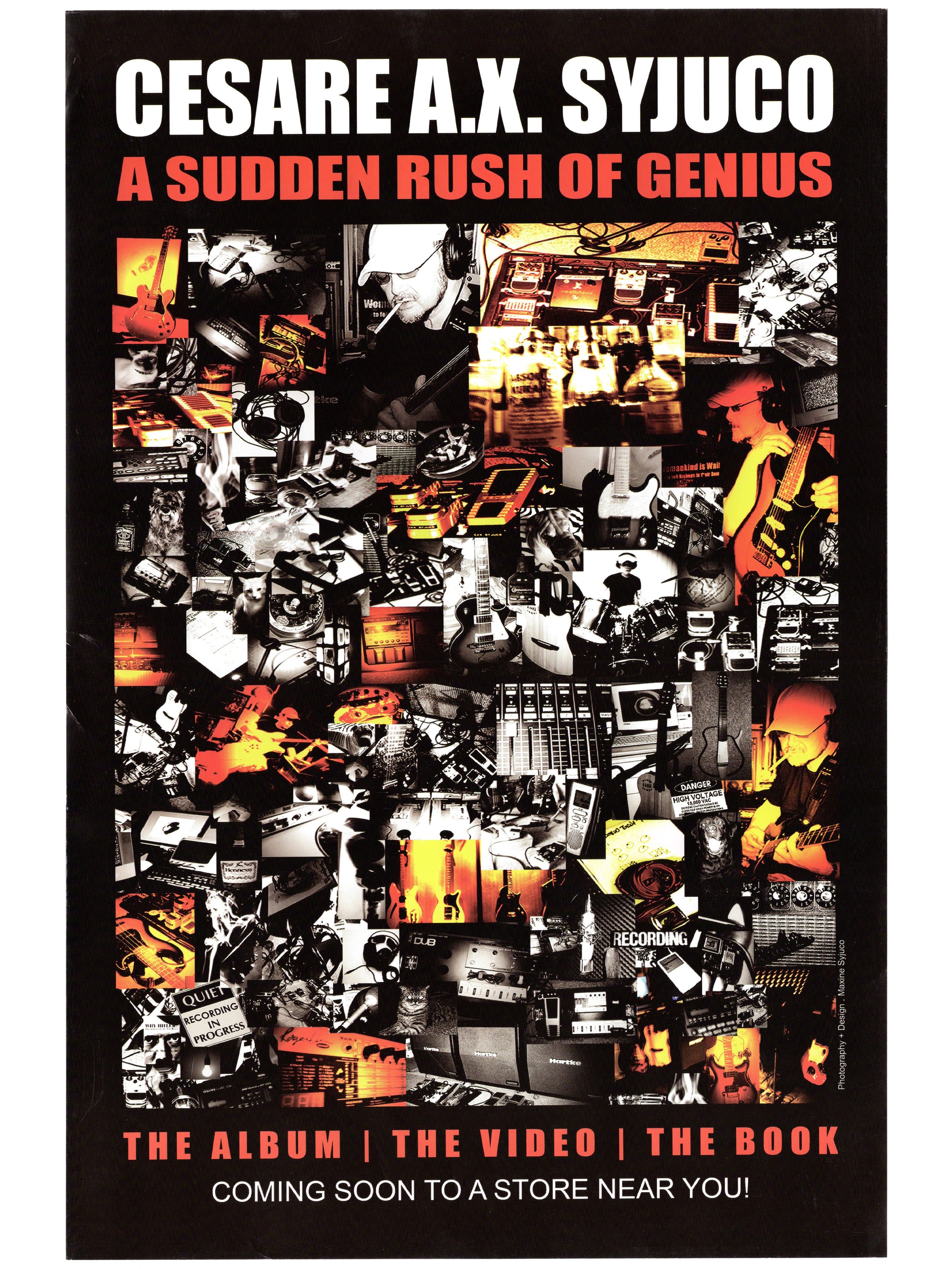 Cesare A.X. Syjuco: "A Sudden Rush of Genius - The Album | The Video | The Book", Art Lab® (2010) - Photography + Design by Maxine Syjuco