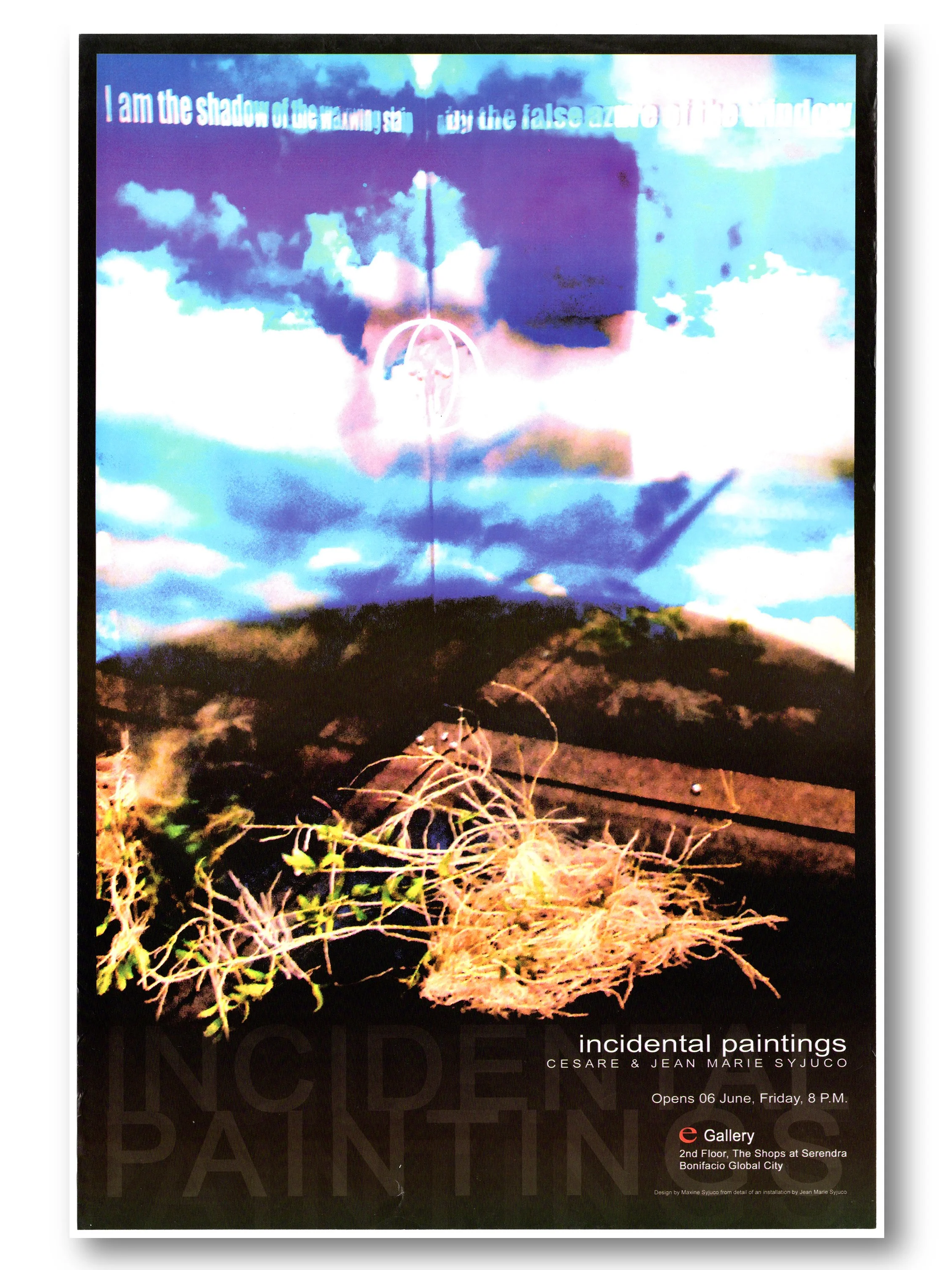 cesare Syjuco - Jean Marie Syjuco - art exhibit - incidental paintings - Syjuco family - artist couple - magnet gallery  - design by Maxine Syjuco - art lab the Syjuco museum - poster