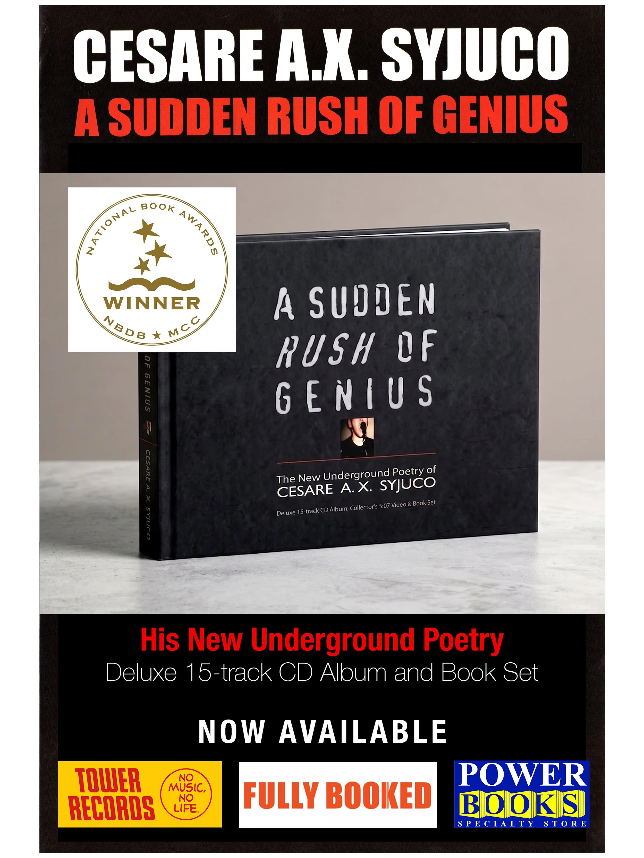 Cesare A.X. Syjuco: "A Sudden Rush of Genius (His New Underground Poetry)", Art Lab® (2010) - Design by Maxine Syjuco