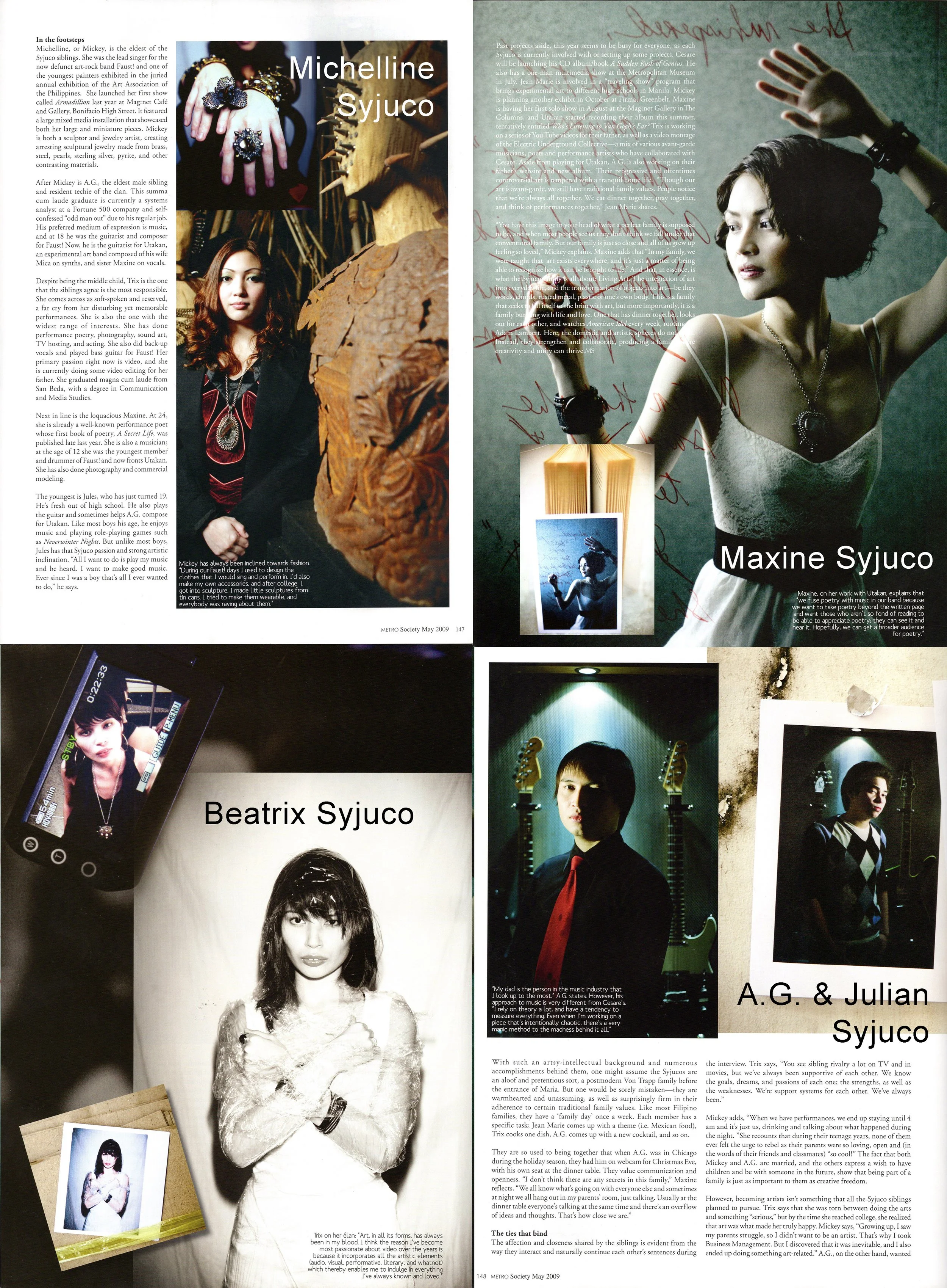 Maxine Syjuco and the Syjuco siblings - Metro Society Magazine