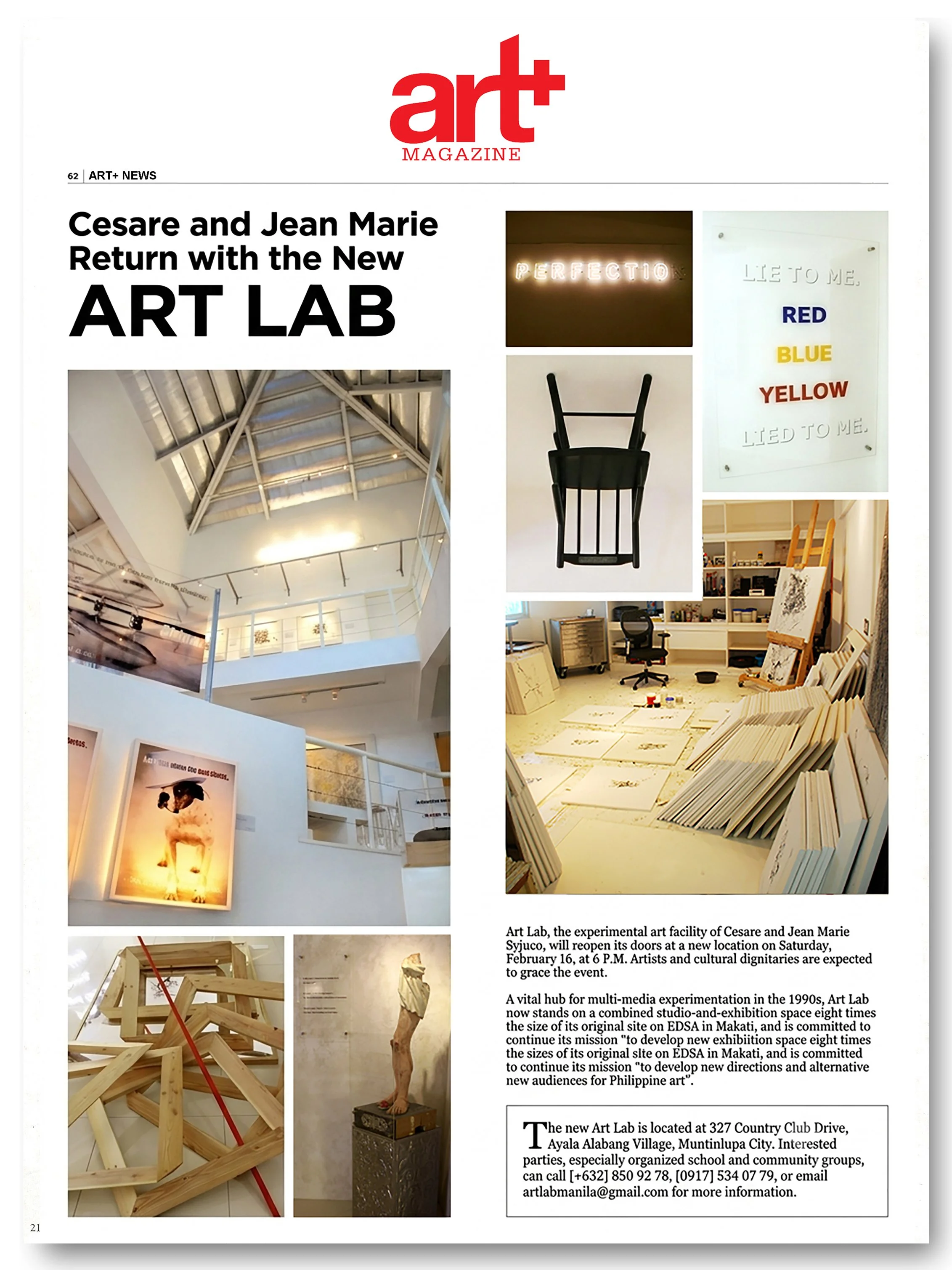 Cesare Syjuco - Jean Marie Syjuco - return and open Art Lab - Alabang - Art Plus Art+ magazine - literary hybrids, installations, mixed media, art - Art Lab The Syjuco Museum