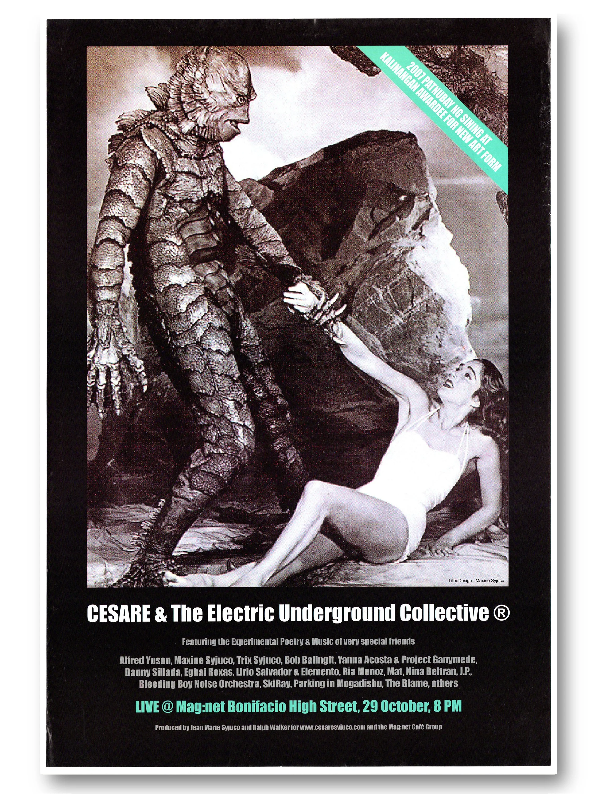 cesare and the electric underground collective - cesare a.x. Syjuco - Jean Marie Syjuco - Maxine Syjuco - spoken word poetry - performance art - art lab the Syjuco museum