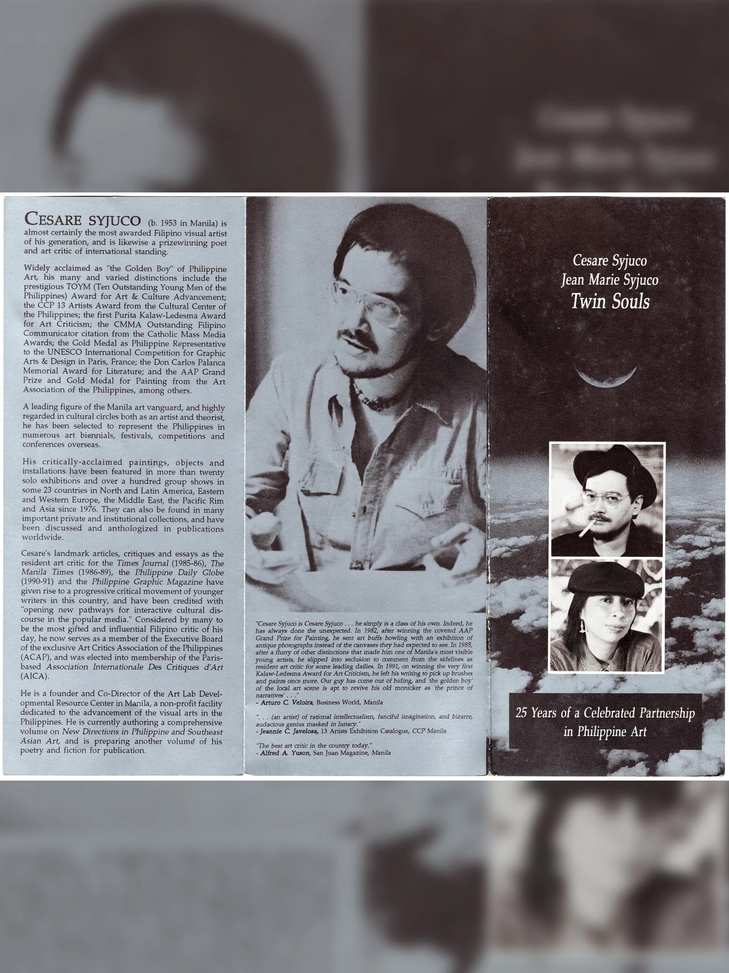 Cesare A.X. Syjuco • Jean Marie Syjuco: "Twin Souls (25 Years of a Celebrated Partnership in Philippine Art)", Art Lab® (Circa 1990s)