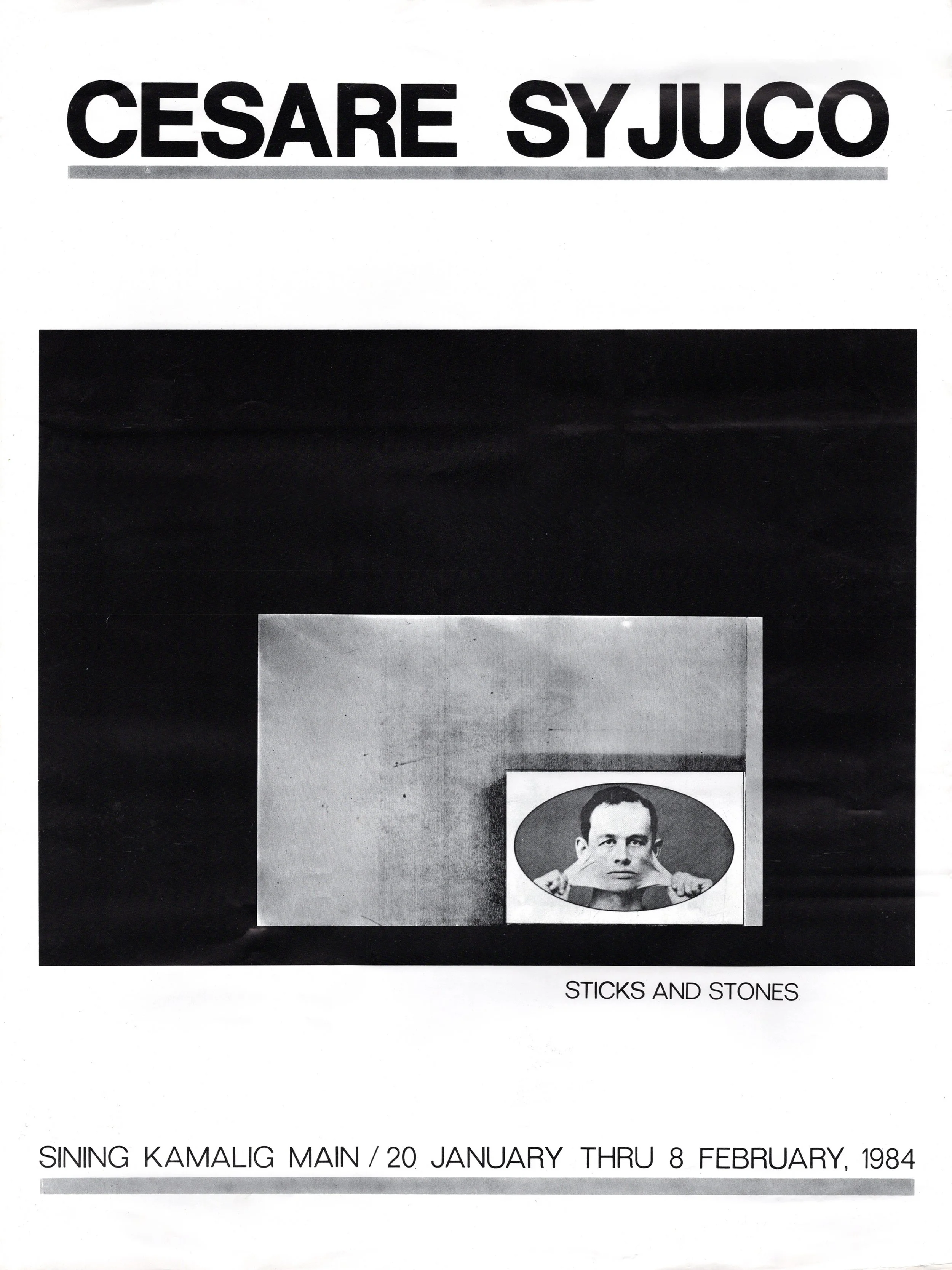 Cesare A.X. Syjuco: "Sticks and Stones", Sining Kamalig Main (1984) - Design by Cesare A.X. Syjuco