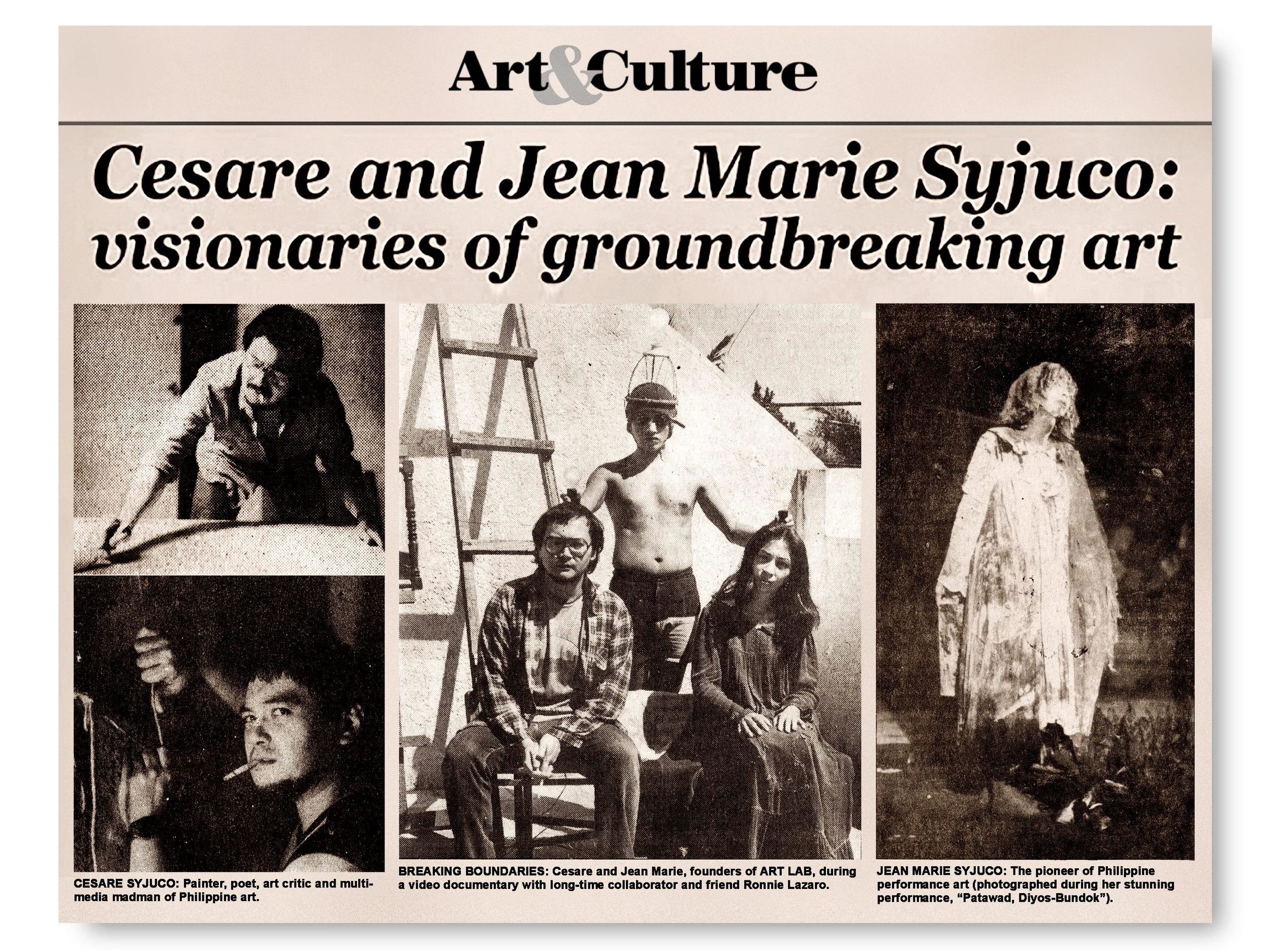 Cesare Syjuco and Jean Marie Syjuco: visionaries of groundbreaking art - photo includes Ronnie Lazaro - Art Lab The Syjuco Museum