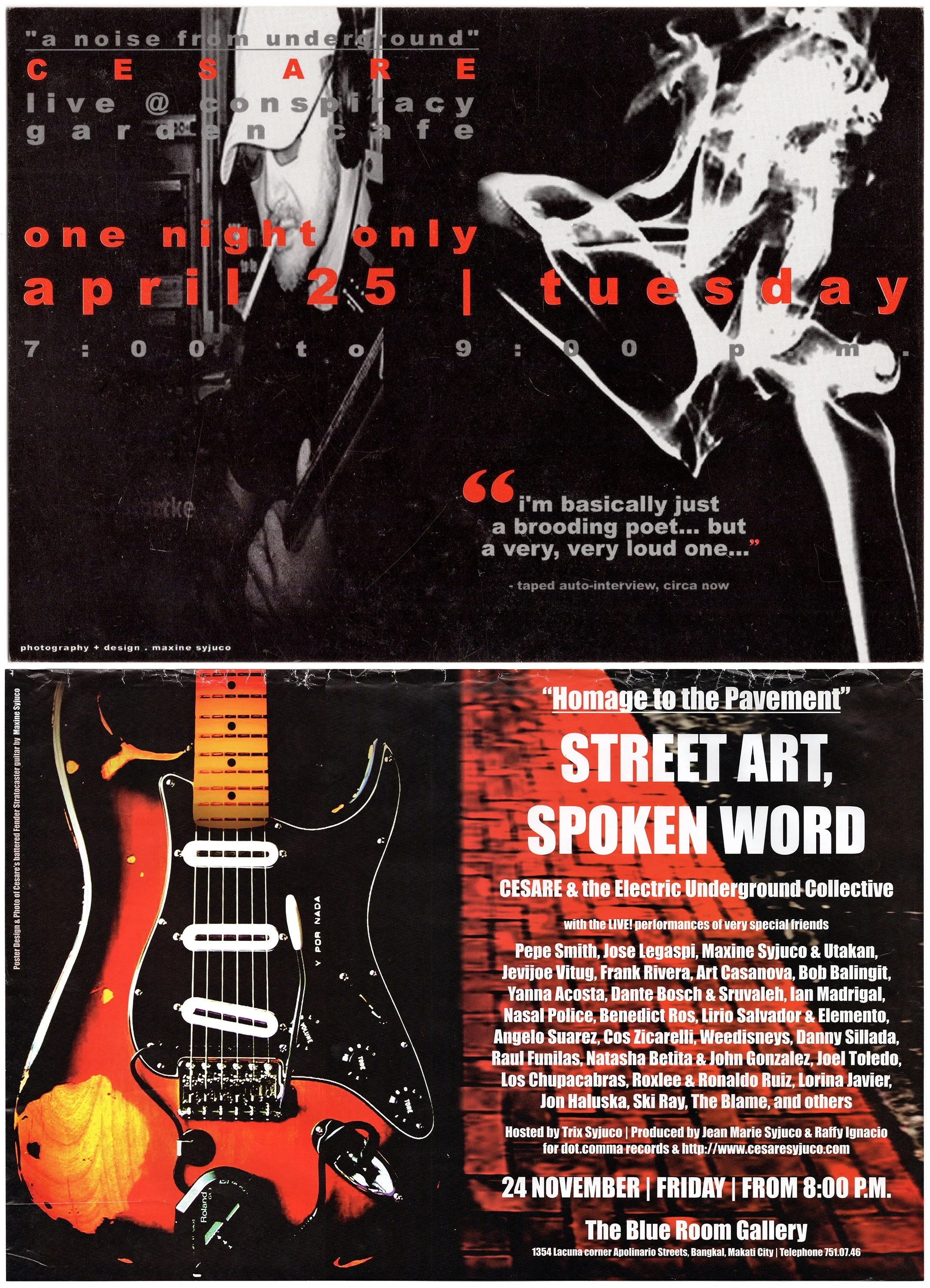 Cesare A.X. Syjuco - Cesare and the Electric Underground Collective EUC - Street Art Spoken Word. Design by Maxine Syjuco. Art Lab: The Syjuco Museum. Library and Archives Collection.