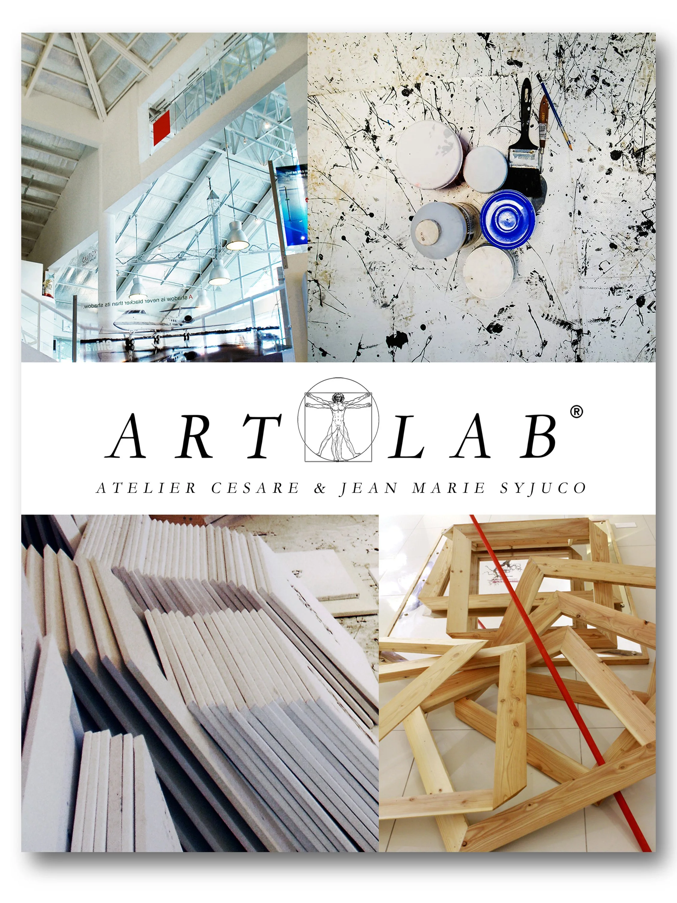 Art Lab Atelier Cesare and Jean Marie Syjuco - catalog and brochure cover - artworks - design and photography by Maxine Syjuco - art lab the Syjuco museum