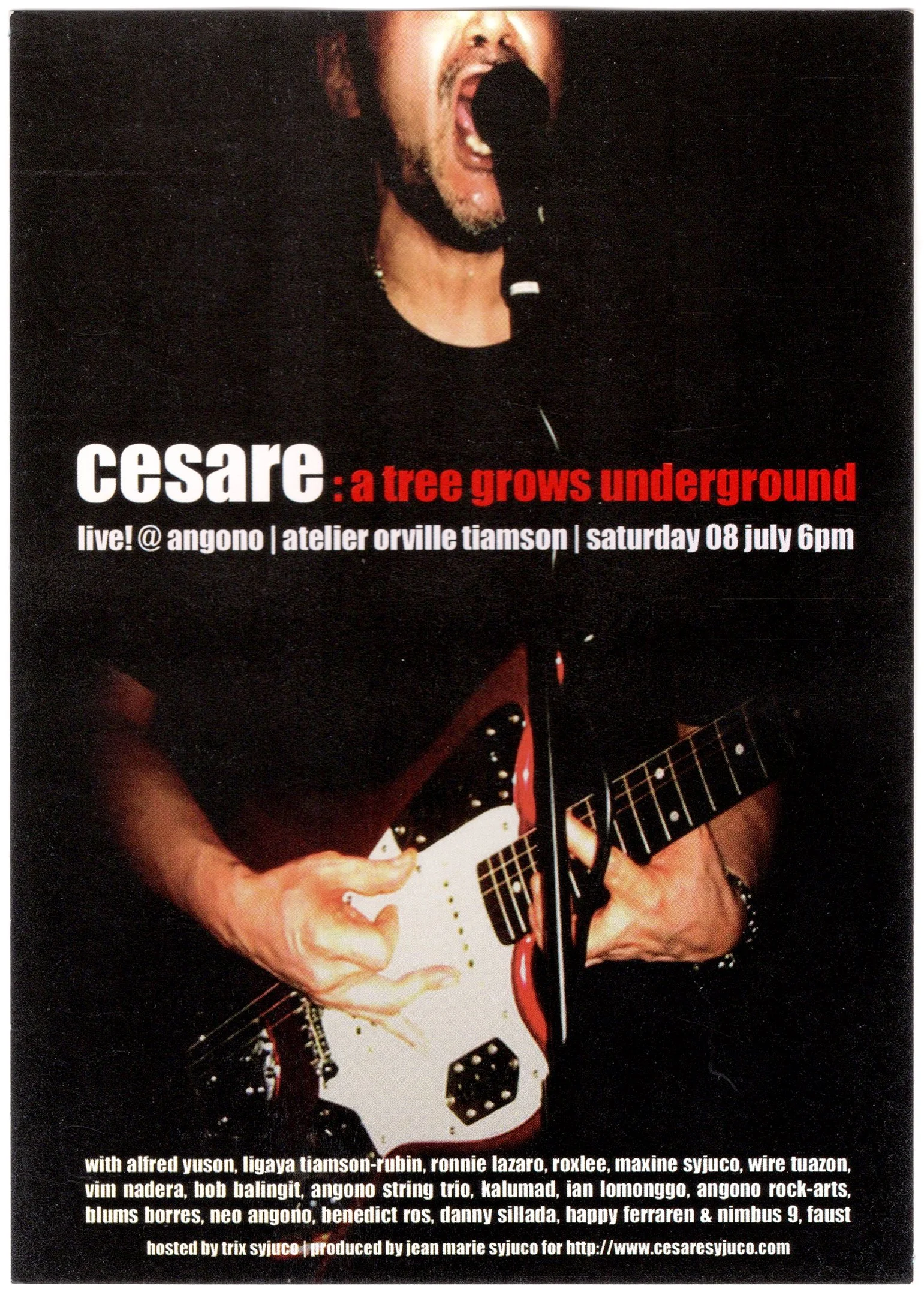 Cesare Syjuco and the electric underground collective event of poetry and performance art in angono Rizal, atelier Orville tiamson - "a tree grows underground" - designed by Maxine Syjuco - Art Lab The Syjuco Museum