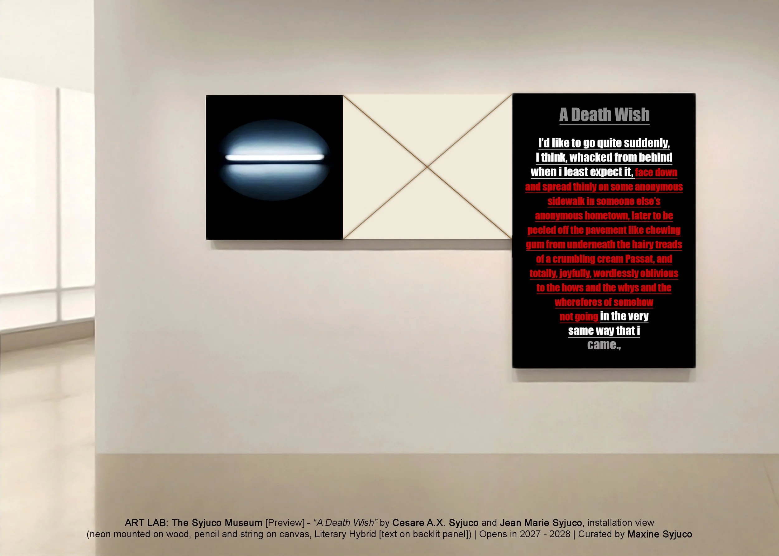 Art Lab The Syjuco Museum - Cesare Syjuco - Jean Marie Syjuco - Maxine Syjuco - A Death Wish - art installation literary hybrid - alabang