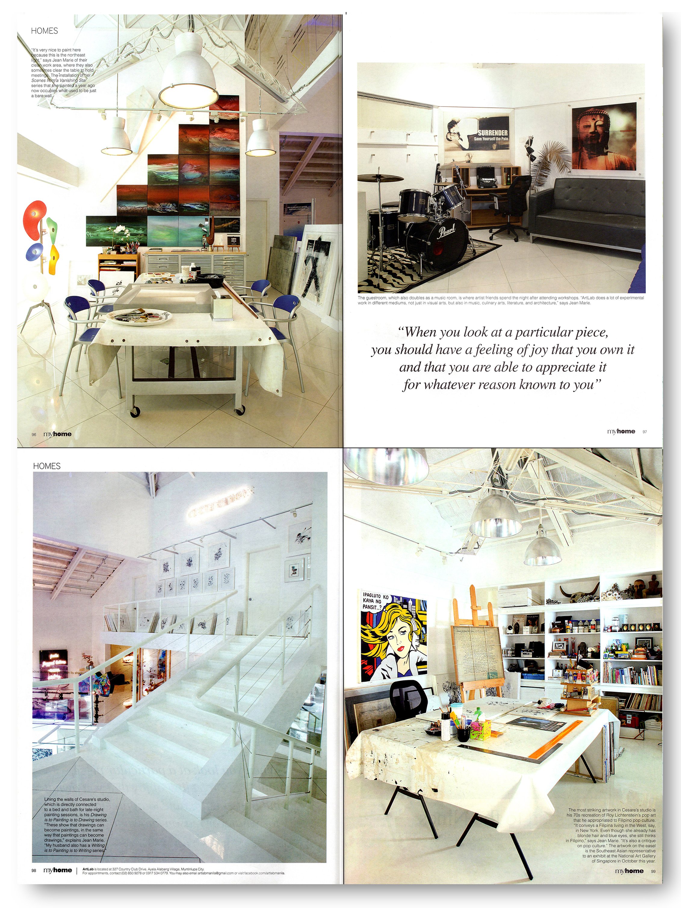 Art Lab The Syjuco Museum - magazine feature showcasing the modern art interiors by Cesare Syjuco, Jean Marie Syjuco, Maxine Syjuco and the Syjuco family.