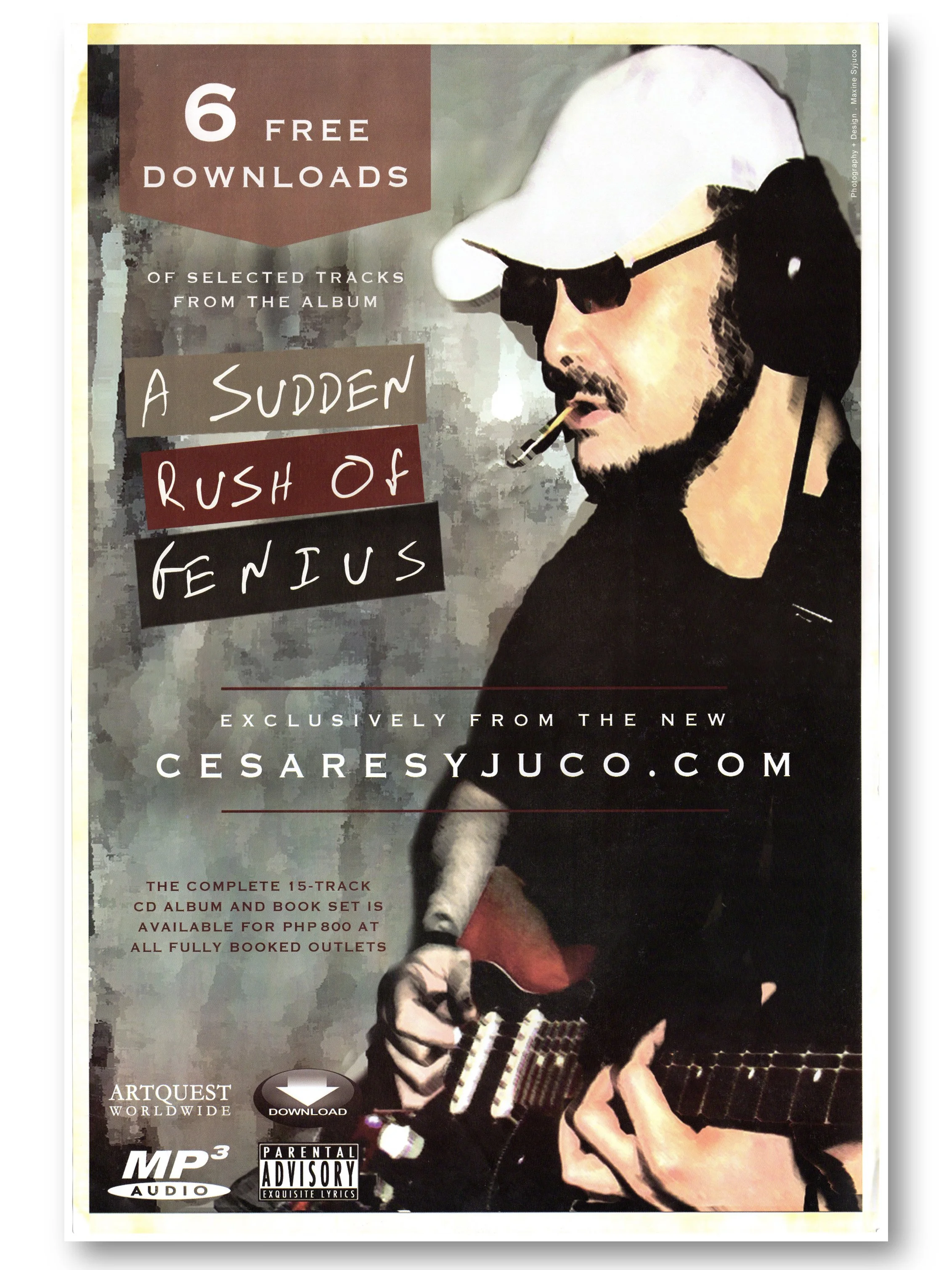 cesare a.x. Syjuco - poetry book and cd album - a sudden rush of genius - design by Maxine Syjuco - spoken word poetry - performance art - art lab the Syjuco museum
