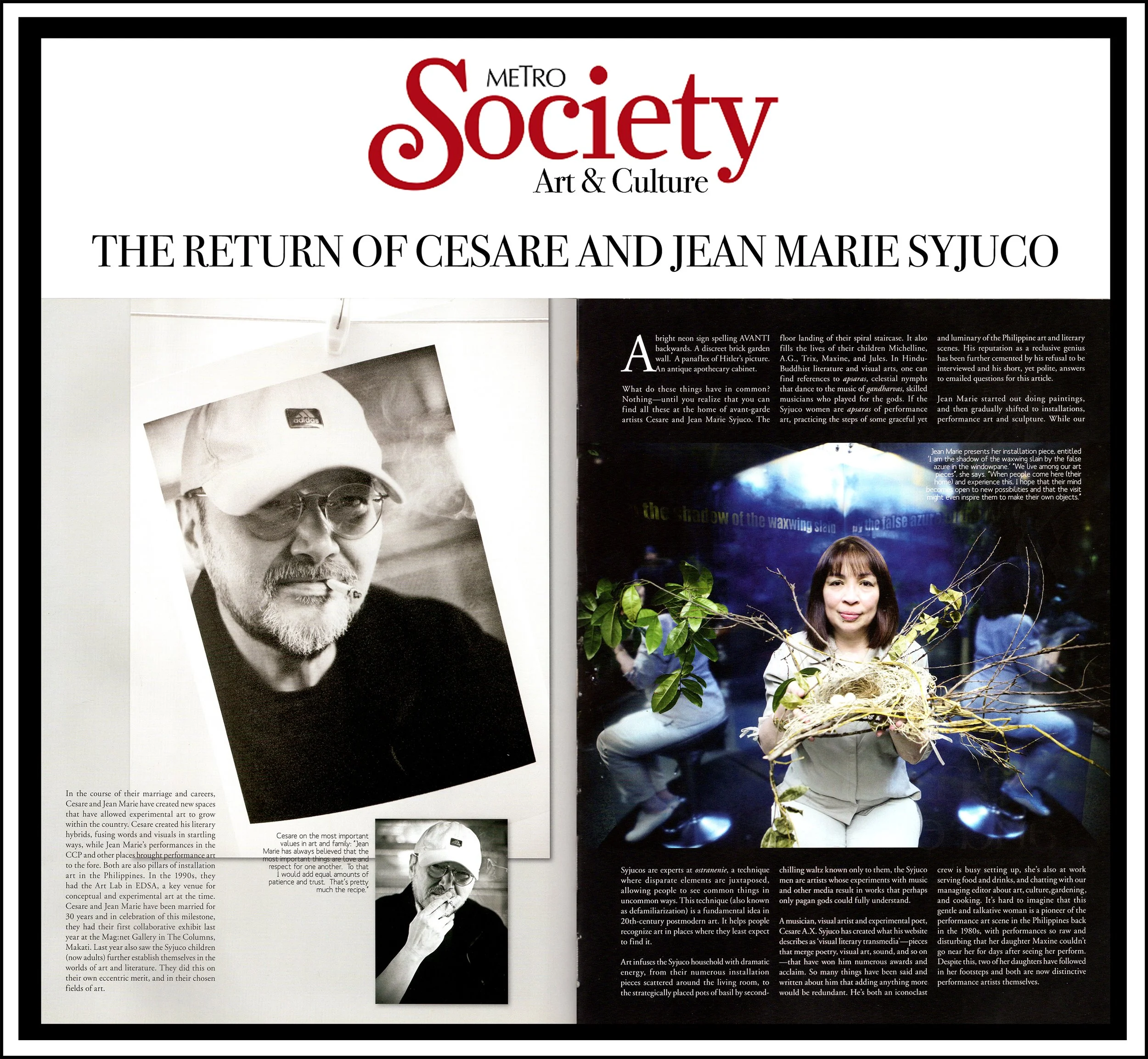 cesare a.x. Syjuco and Jean Marie Syjuco - metro society magazine - artists - the return of cesare and Jean Marie Syjuco - art lab the Syjuco museum
