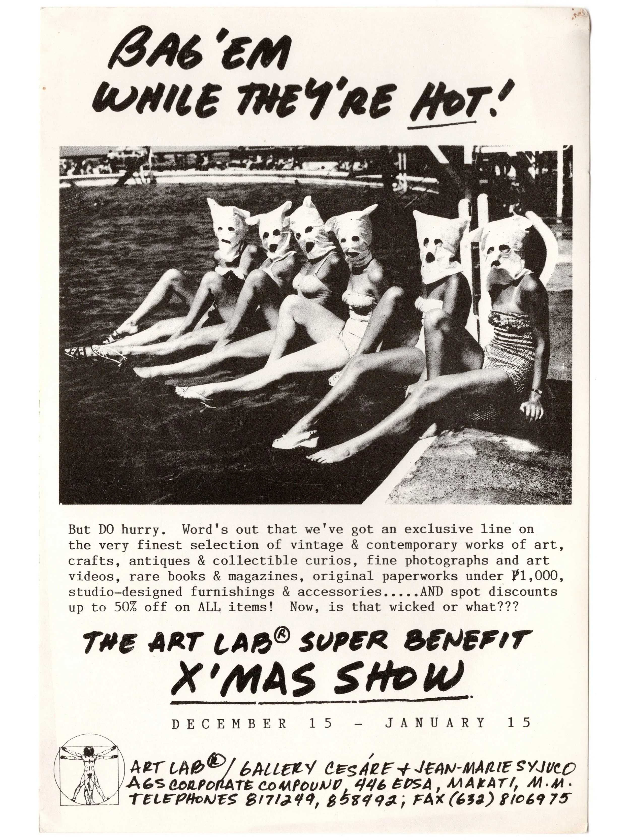 Cesare A.X. Syjuco • Jean Marie Syjuco: "The Art Lab® Super Benefit X'mas Show", Art Lab® (1990 - 1991) - Design by Cesare A.X. Syjuco