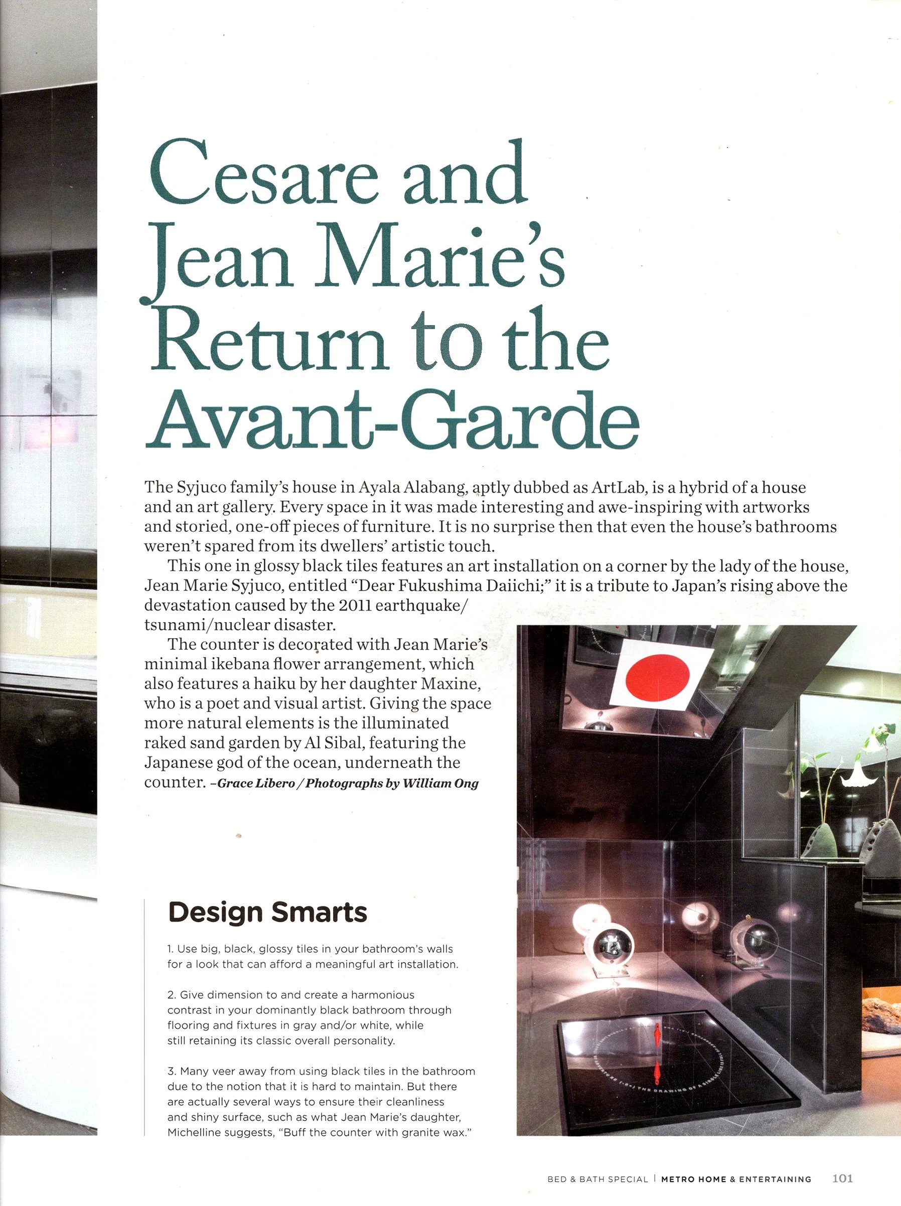 Art Lab: Atelier Cesare and Jean Marie Syjuco - magazine feature - art and interior design featuring Cesare Syjuco and Jean Marie Syjuco with title "Return to the Avant-Garde" - Art Lab: The Syjuco Museum, Alabang Muntinlupa City Metro Manila
