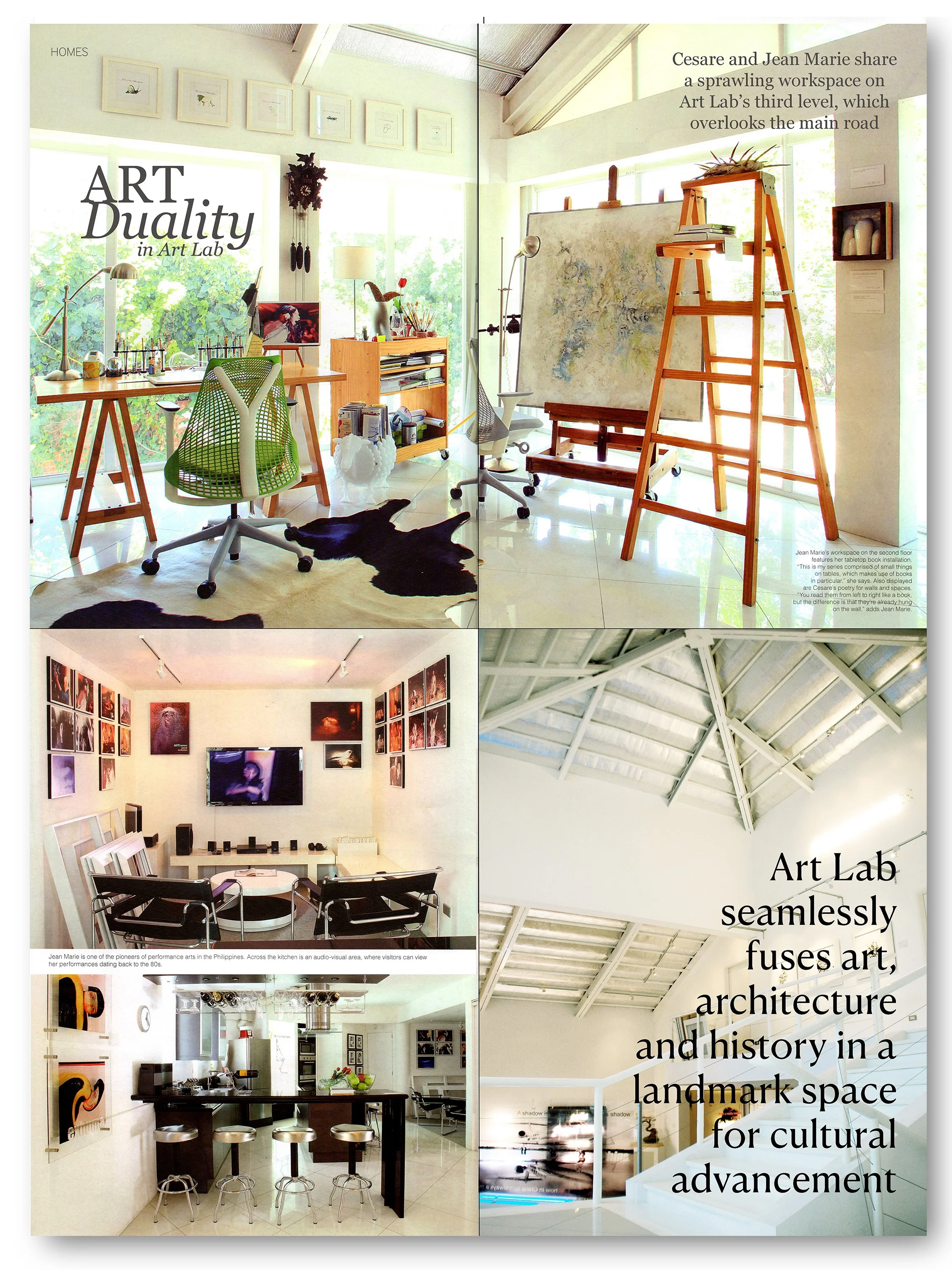 Art Lab The Syjuco Museum - magazine feature showcasing the modern art interiors by Cesare Syjuco, Jean Marie Syjuco, Maxine Syjuco and the Syjuco family.