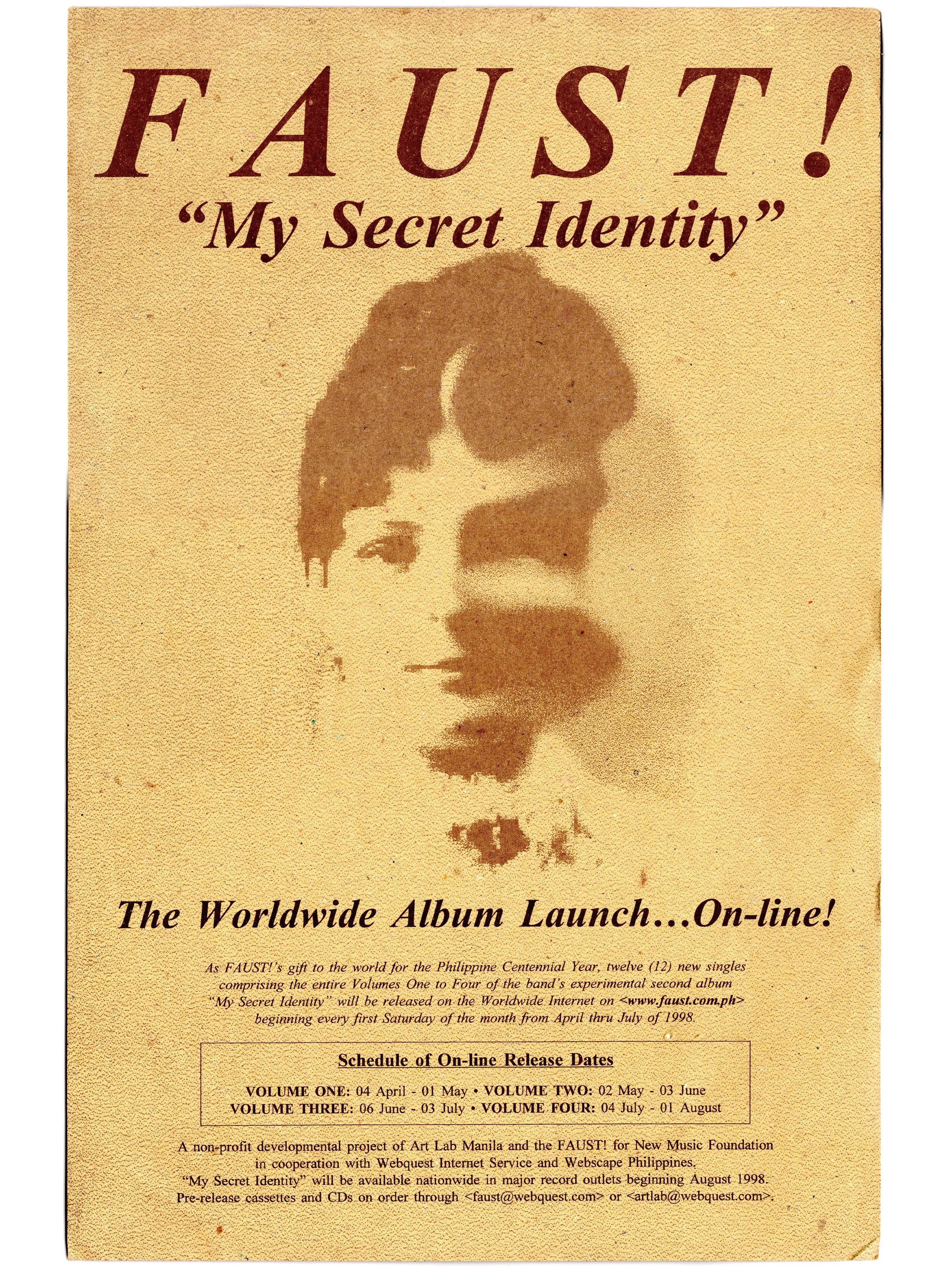 Faust! Band: "My Secret Identity", faust.com.ph (1998) - Design by Cesare A.X. Syjuco