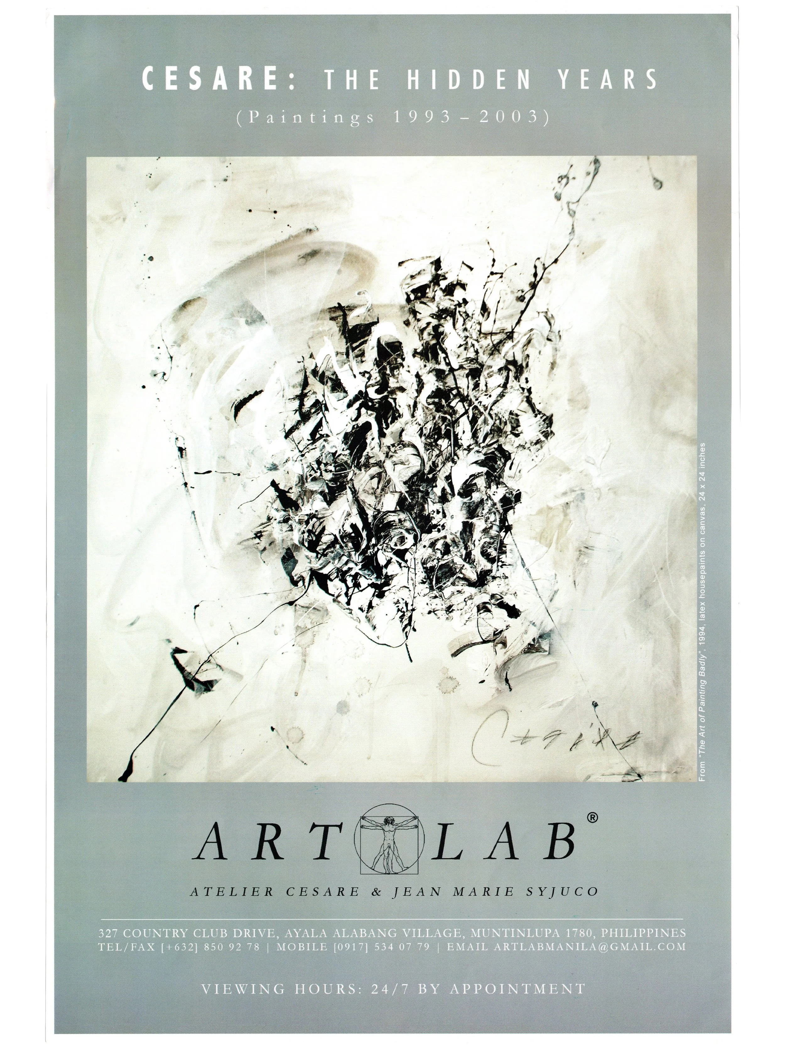 Cesare A.X. Syjuco: "Cesare: The Hidden Years (Paintings 1993 - 2003)", Art Lab® (2004 - 2005) - Design by Cesare A.X. Syjuco from his "The Art of Painting Badly, 1994" / Layout by Maxine Syjuco