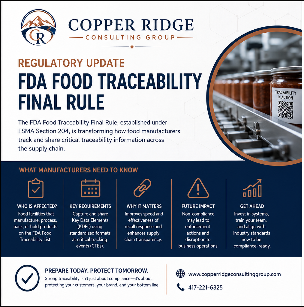 FDA Food Traceability Rule (FSMA 204): What Food Manufacturers                      Need to Know. 