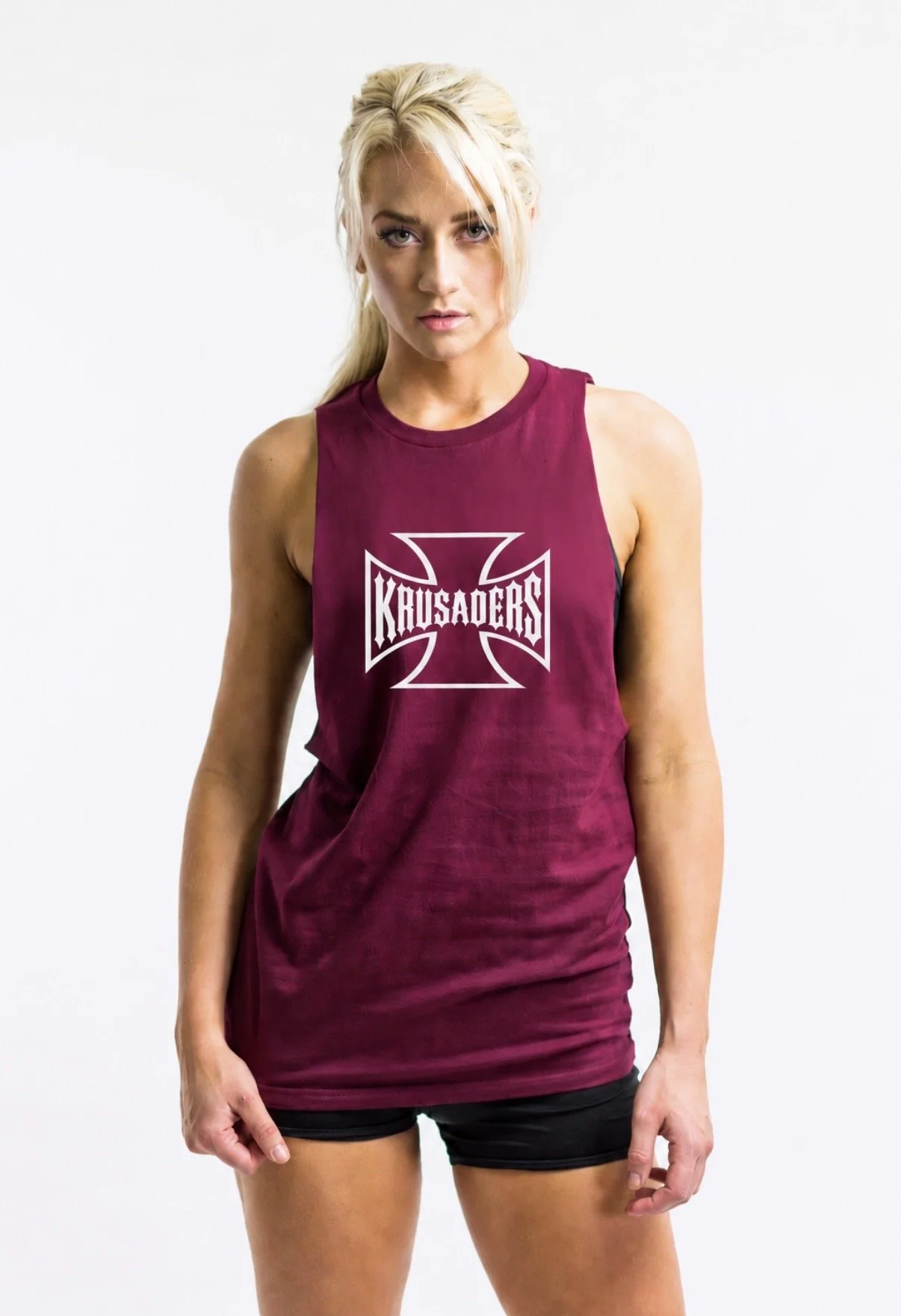 Faith over fear Burgundy sleeveless women shirt