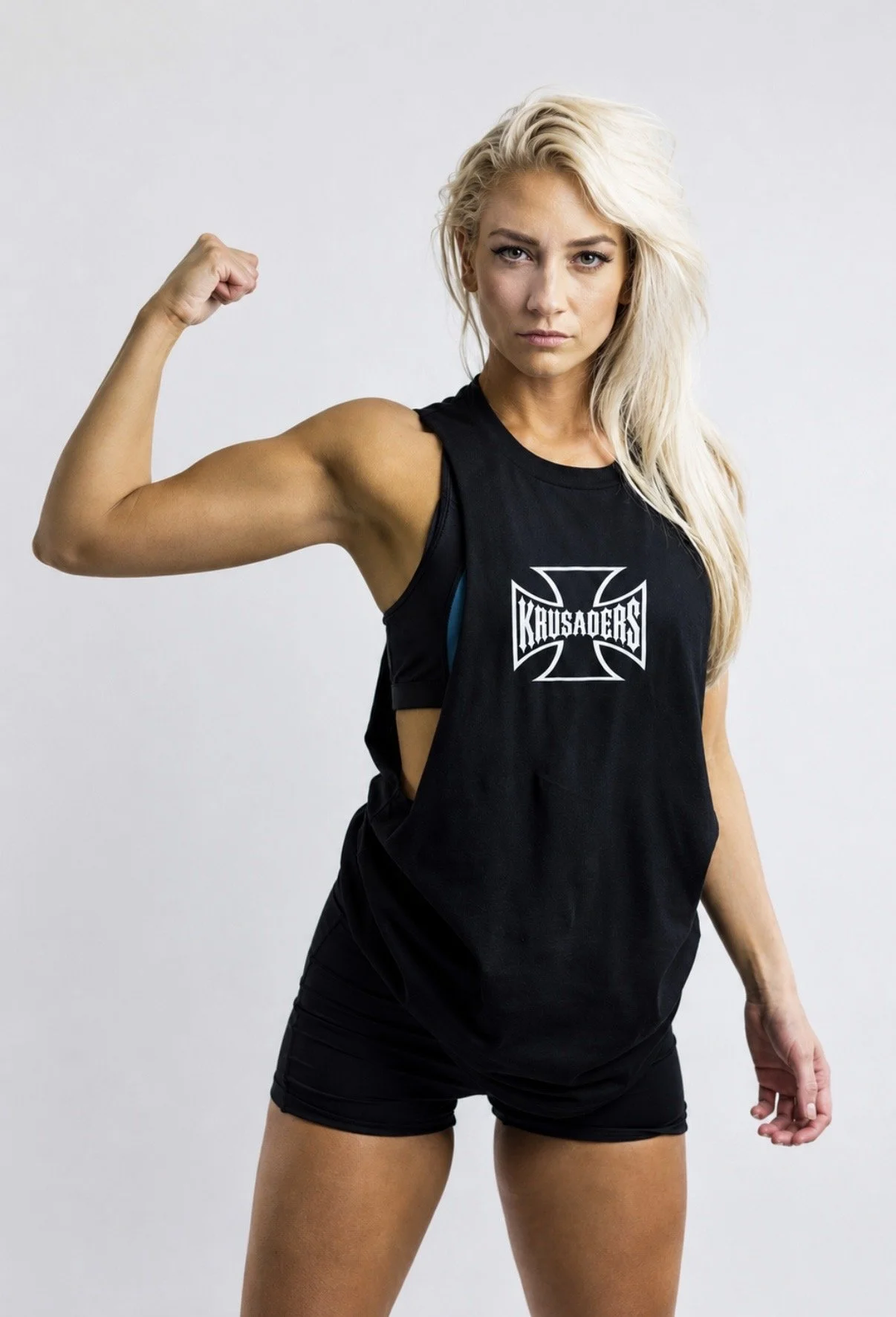 Faith over fear Black sleeveless women shirt