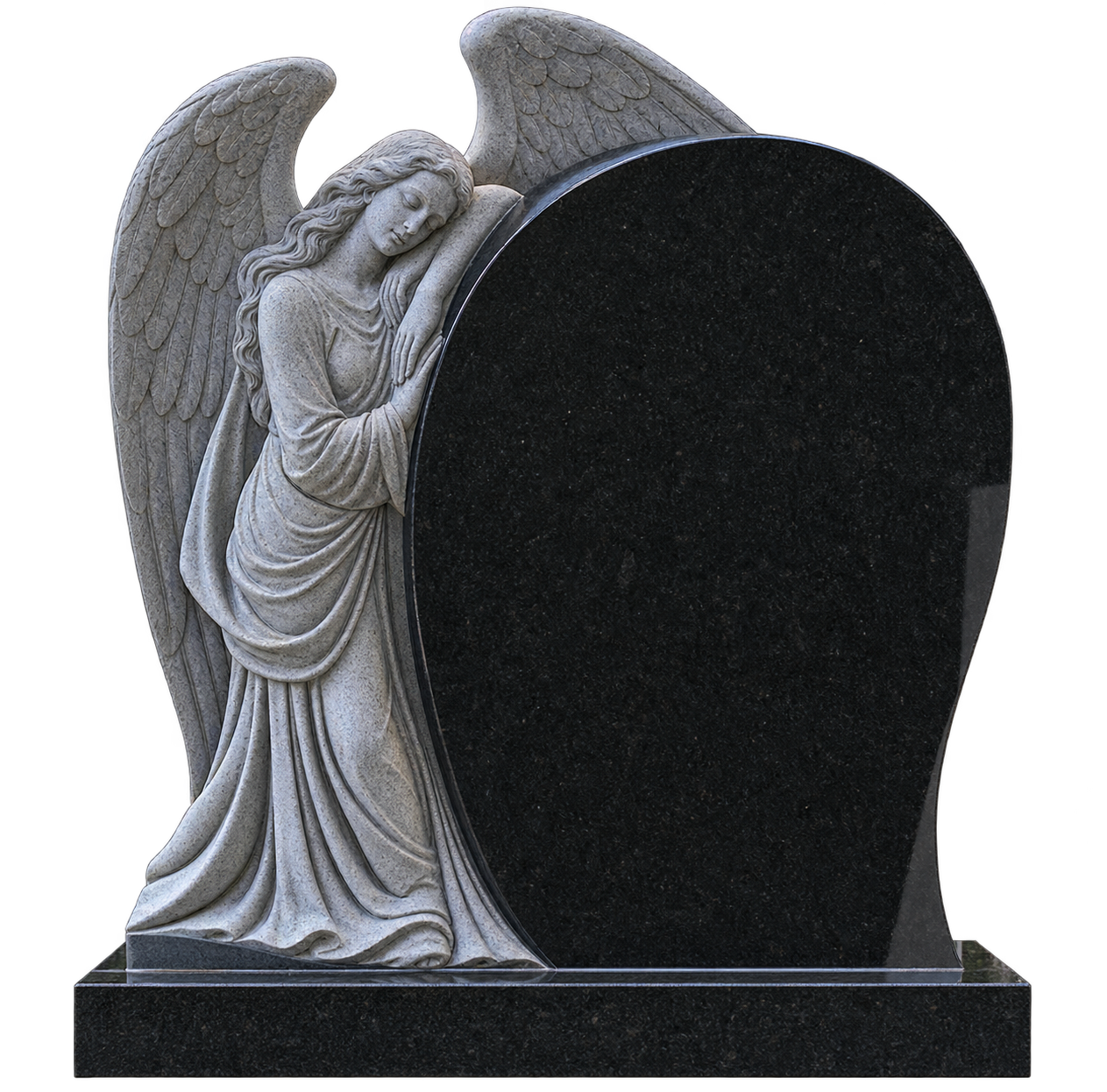 Carved Angel and Heartstone Memorial.png