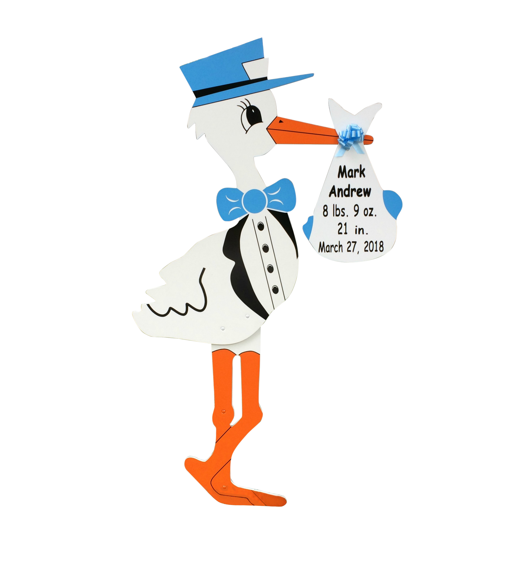 Personalized Baby Boy One Week Stork Sign Rental