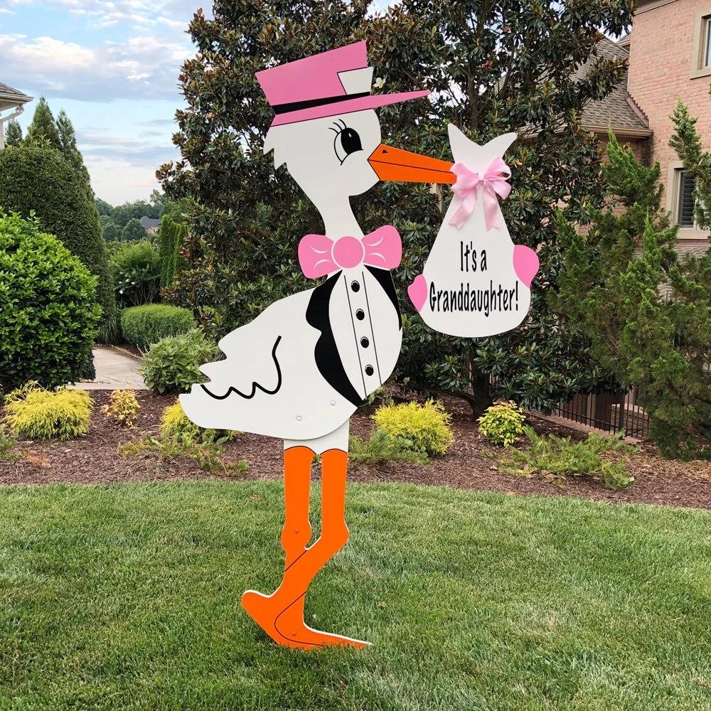 Grandparent Baby Girl One Week Stork Sign Rental