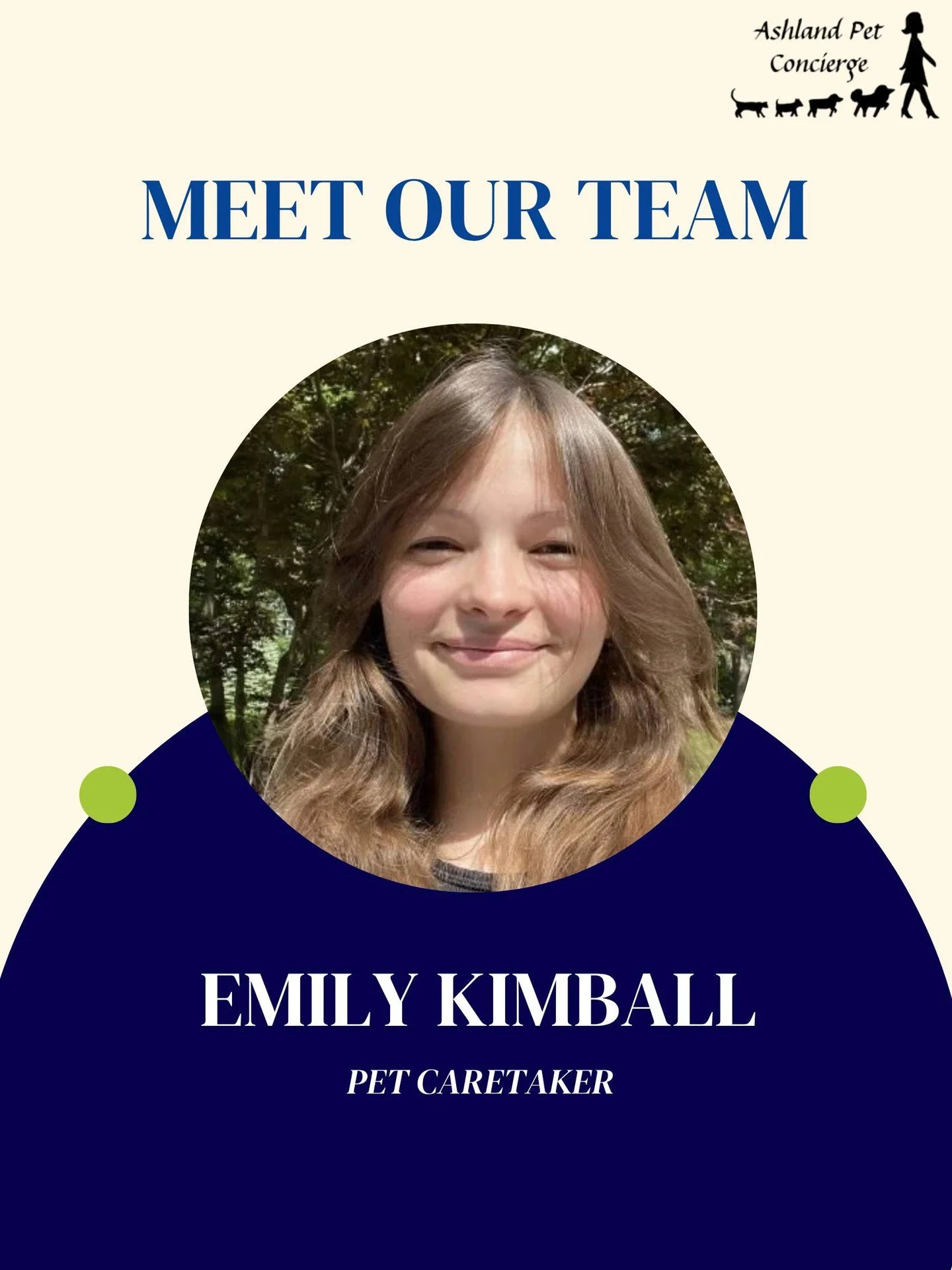 🐾 Meet Emily!

Emily Kimball | Pet Caretaker

Emily&rsquo;s love for animals started at a young age, when she would ask neighbors if she could walk their dogs simply because she loved spending time with them! By middle school and high school, she wa