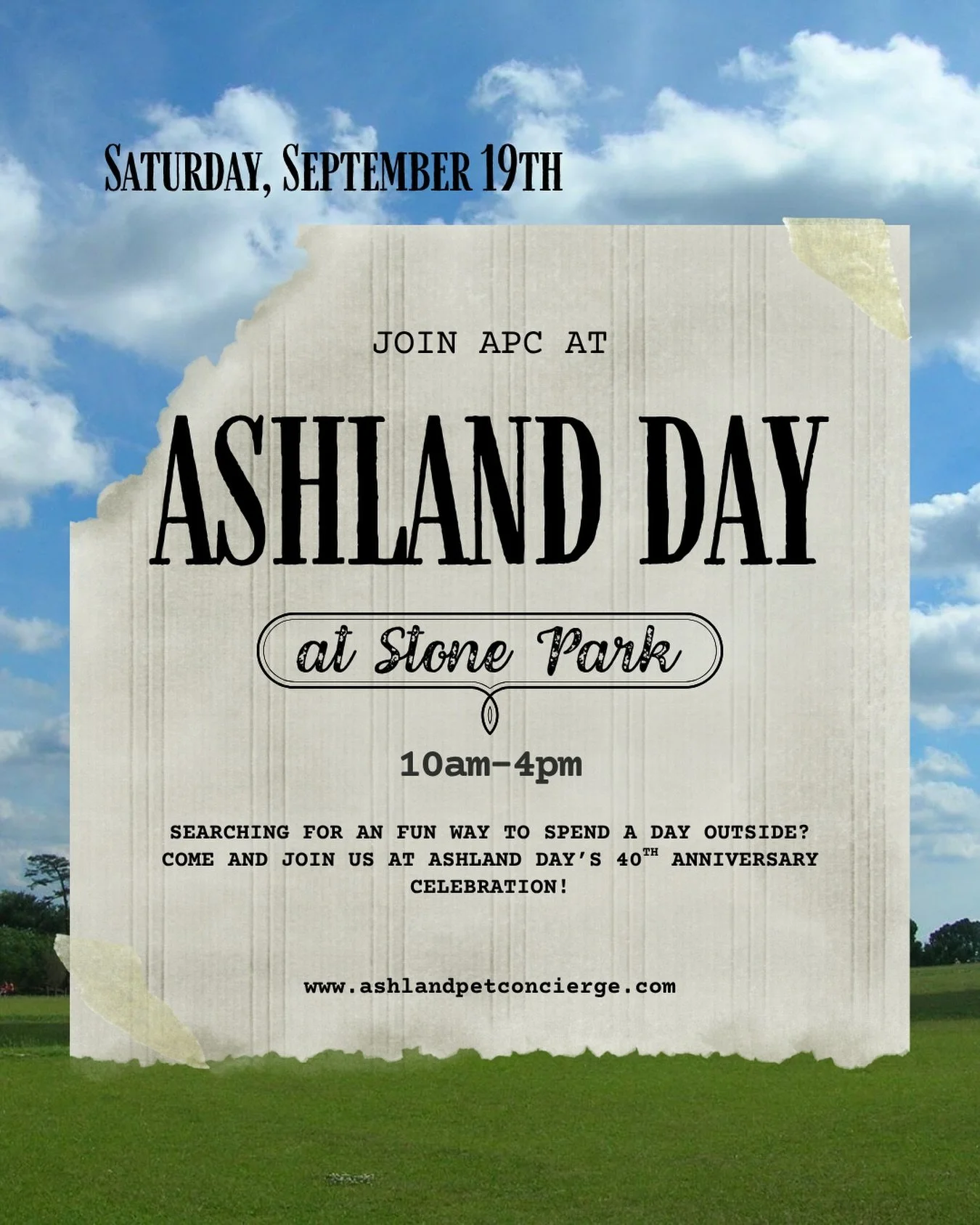 Join Ashland Pet Concierge at @ashland_day to celebrate the 40th Anniversary! 

Come support local businesses, eat lots of great food and enjoy some family fun!

#ashlandpetconcierge #ashlandday #localbusiness #happypawshappyhearts #localpetcarepros