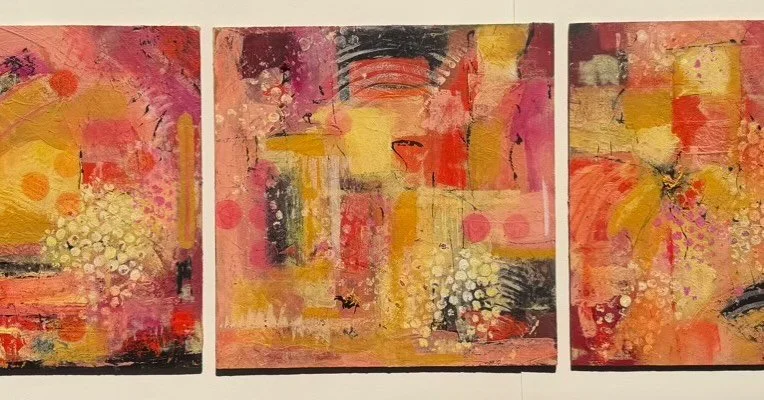 The 8th pass! After my seventh pass, I went back and punched up the color because acrylic dries down darker and went back at it with textures that were lost in the earlier rounds and played with some pastels and just had a great time! Looking for a t