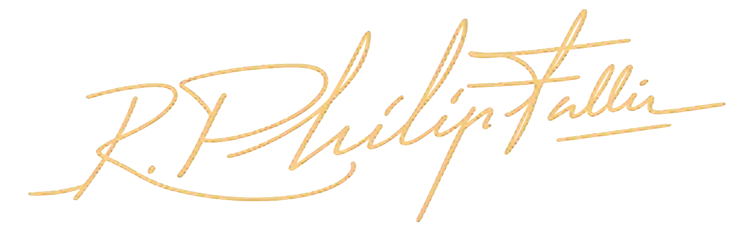 Gold-colored cursive signature
