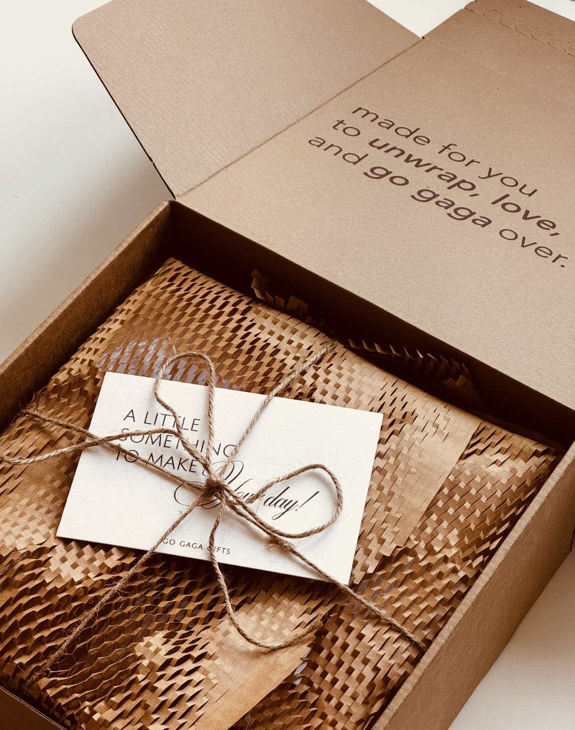 Go Gaga Gifts heirloom-inspired gift box with ribbon wrapping and personalized presentation