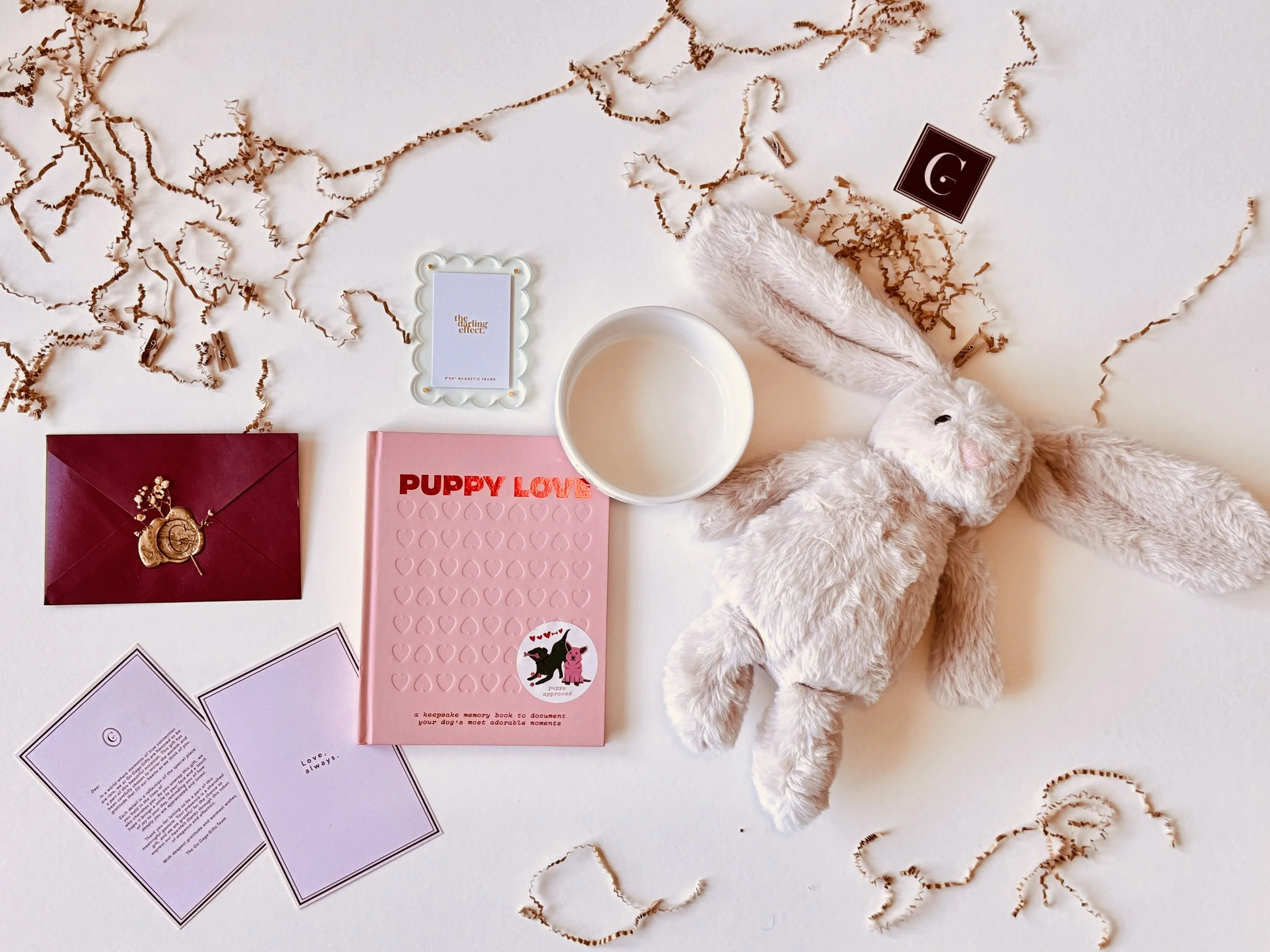 Dog lover gift box with pet-inspired keepsakes for new puppy parents and animal lovers