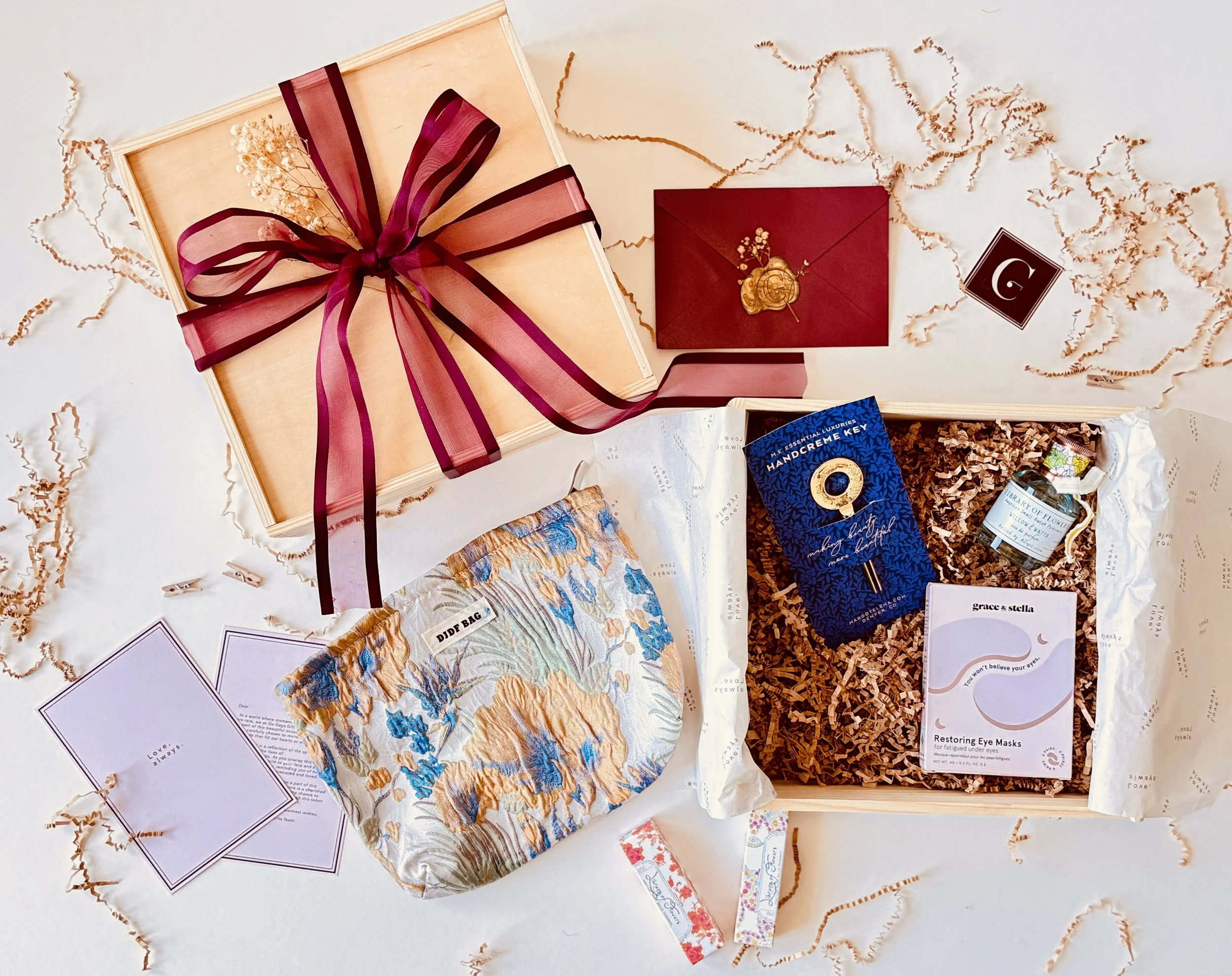Botanical Bliss luxury gift box for her with floral-inspired self-care and lifestyle items