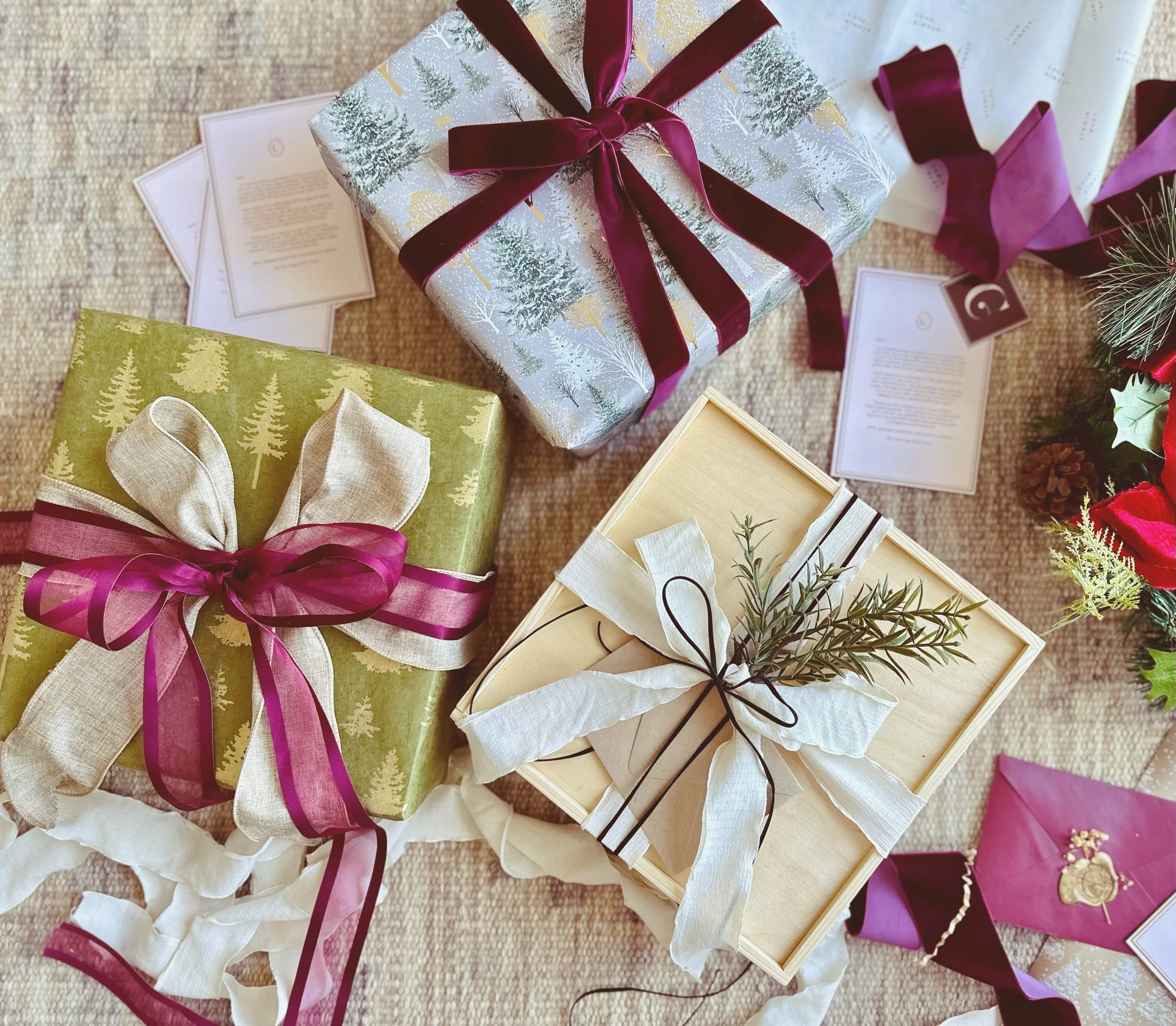 Holiday gift box for clients, hosts, family, and friends with personalized Go Gaga note card