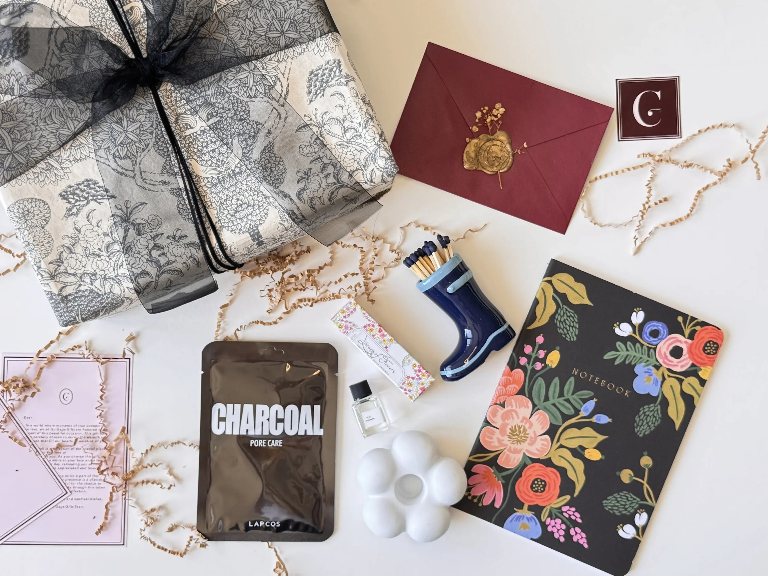 Self-care gift set for her with cozy curated items and thoughtful Go Gaga packaging