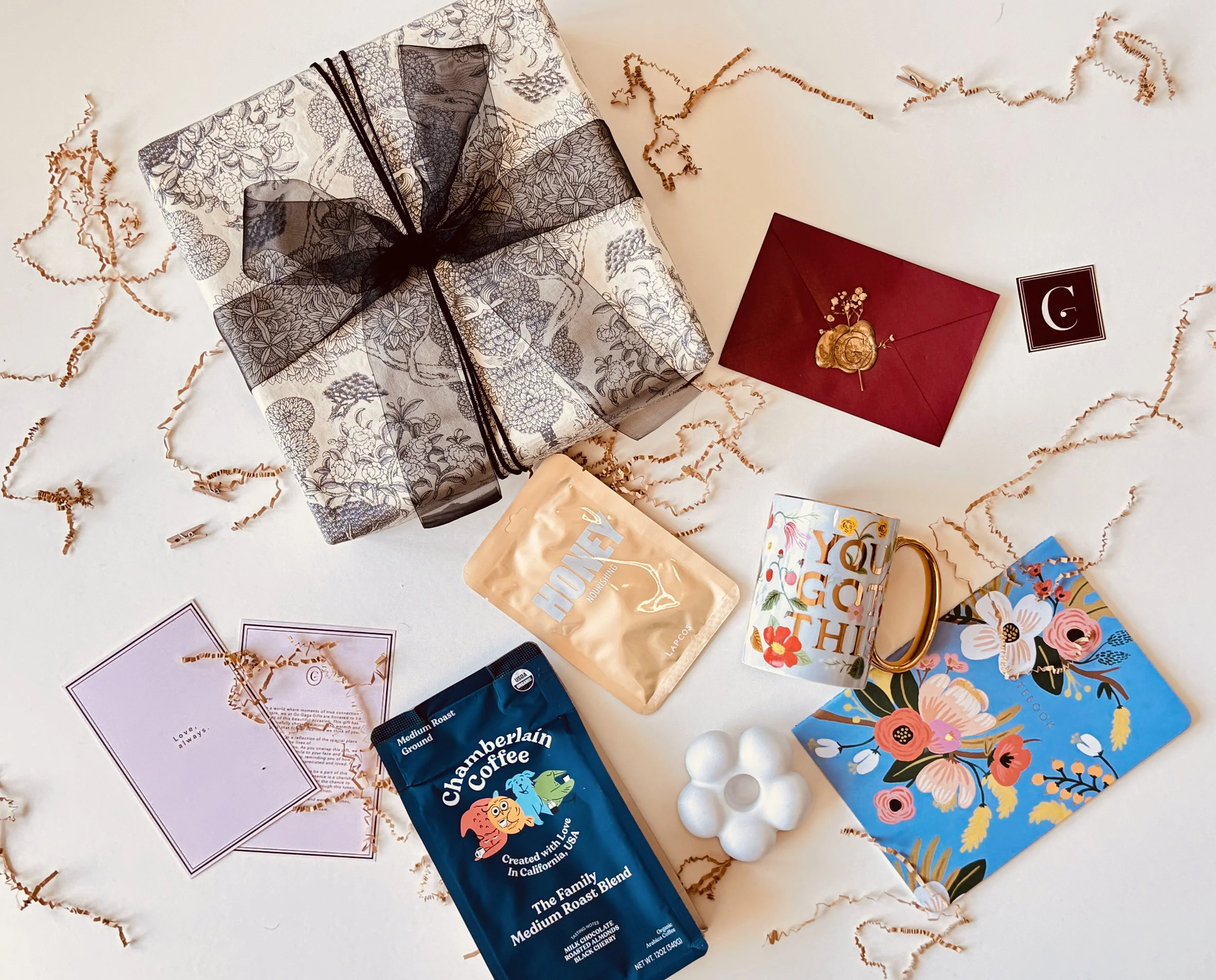 Sunrise Comfort Curation gift box with cheerful self-care details for her, friends, or coworkers