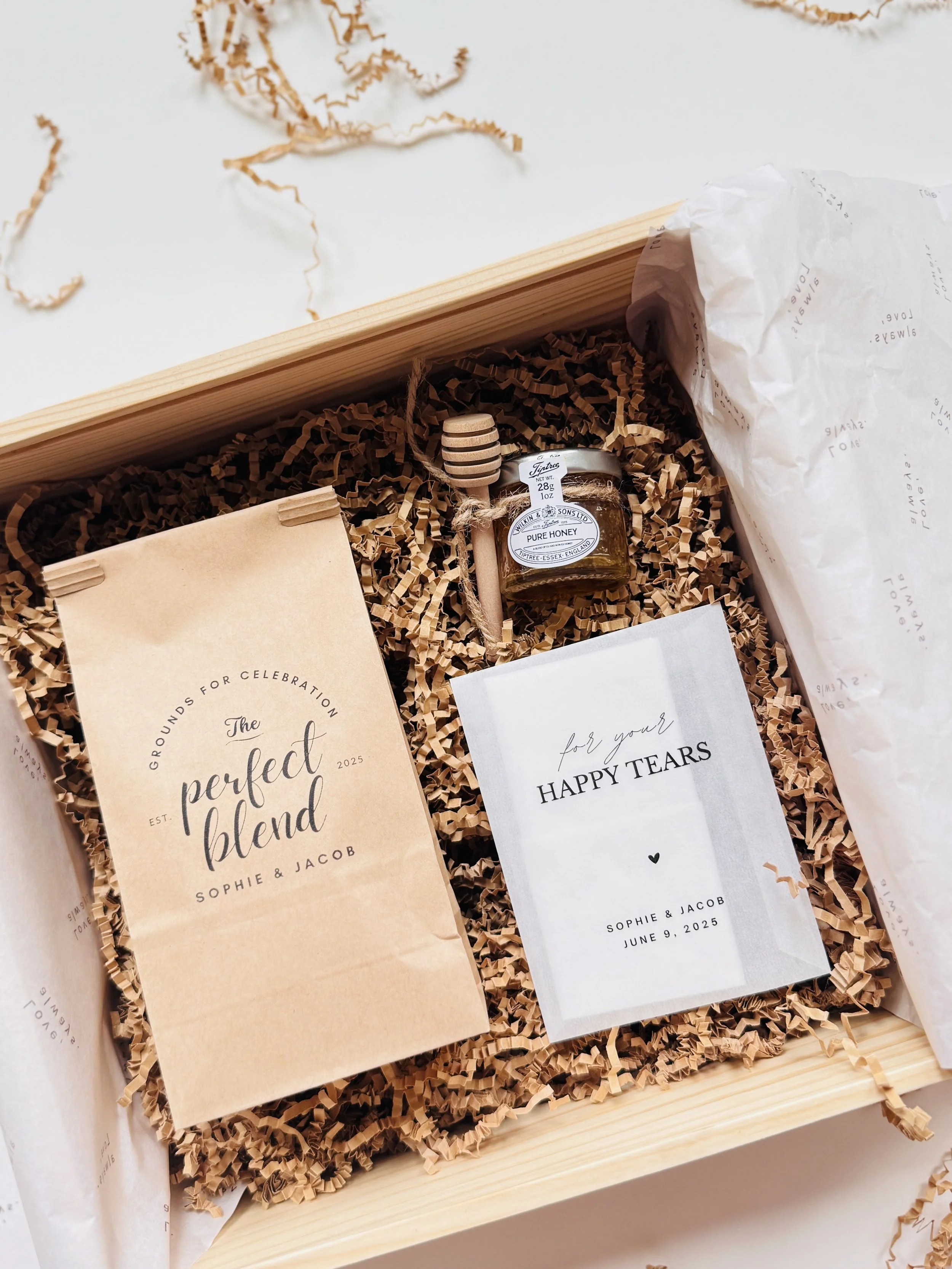 Coffee-inspired wedding favor gift box with elegant packaging and custom keepsake details