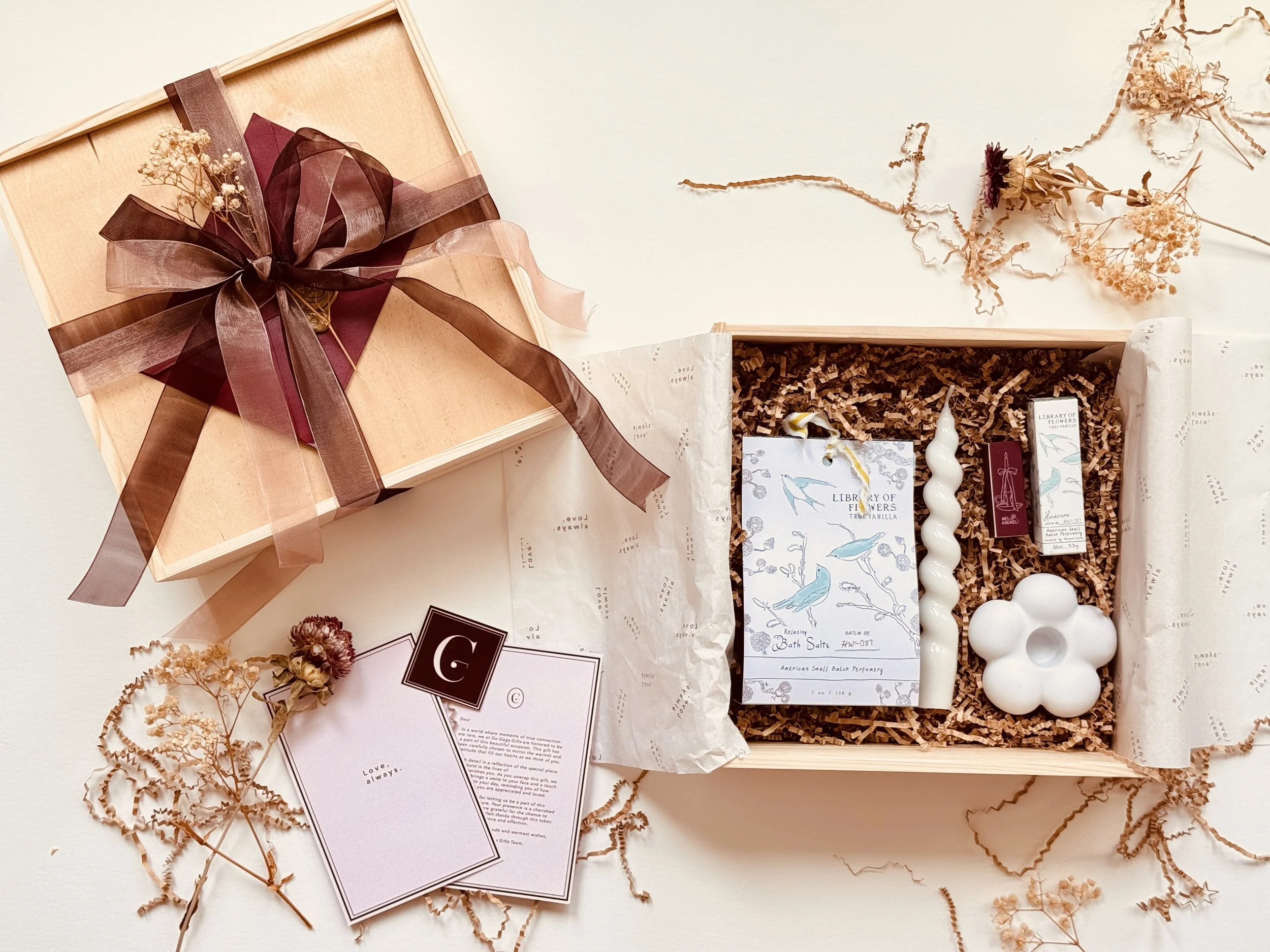 Serene Soiree wedding gift box with elegant favors and bridesmaid-ready keepsakes