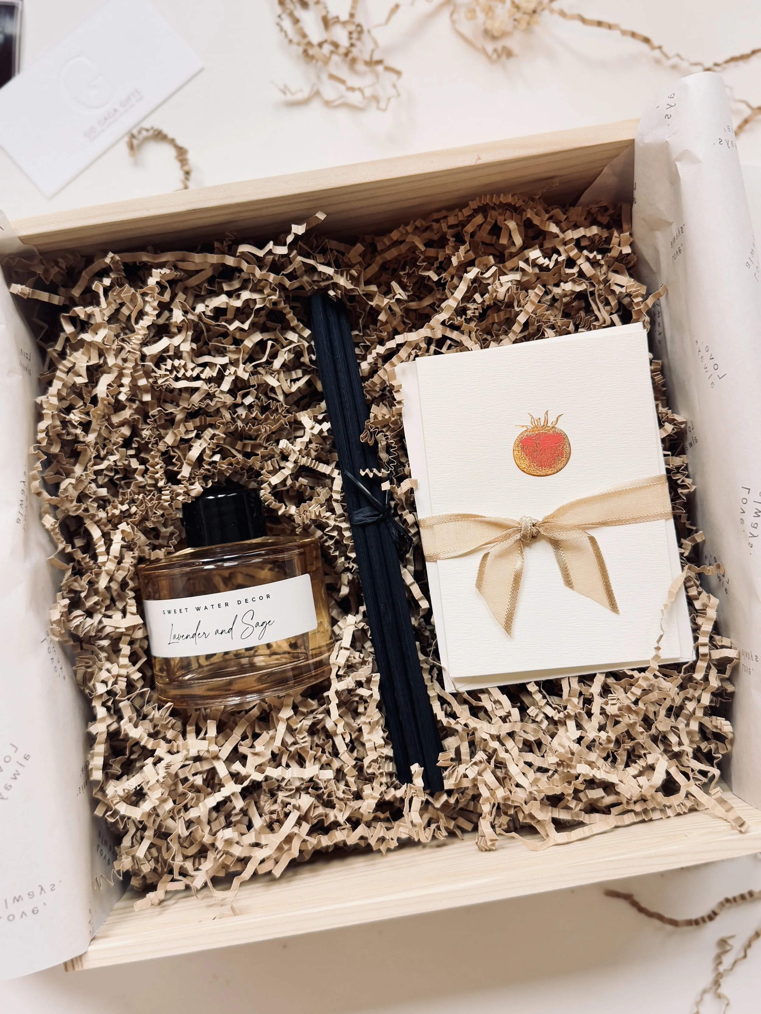 Elegant wedding favor and home gift box with luxury fragrance-inspired presentation