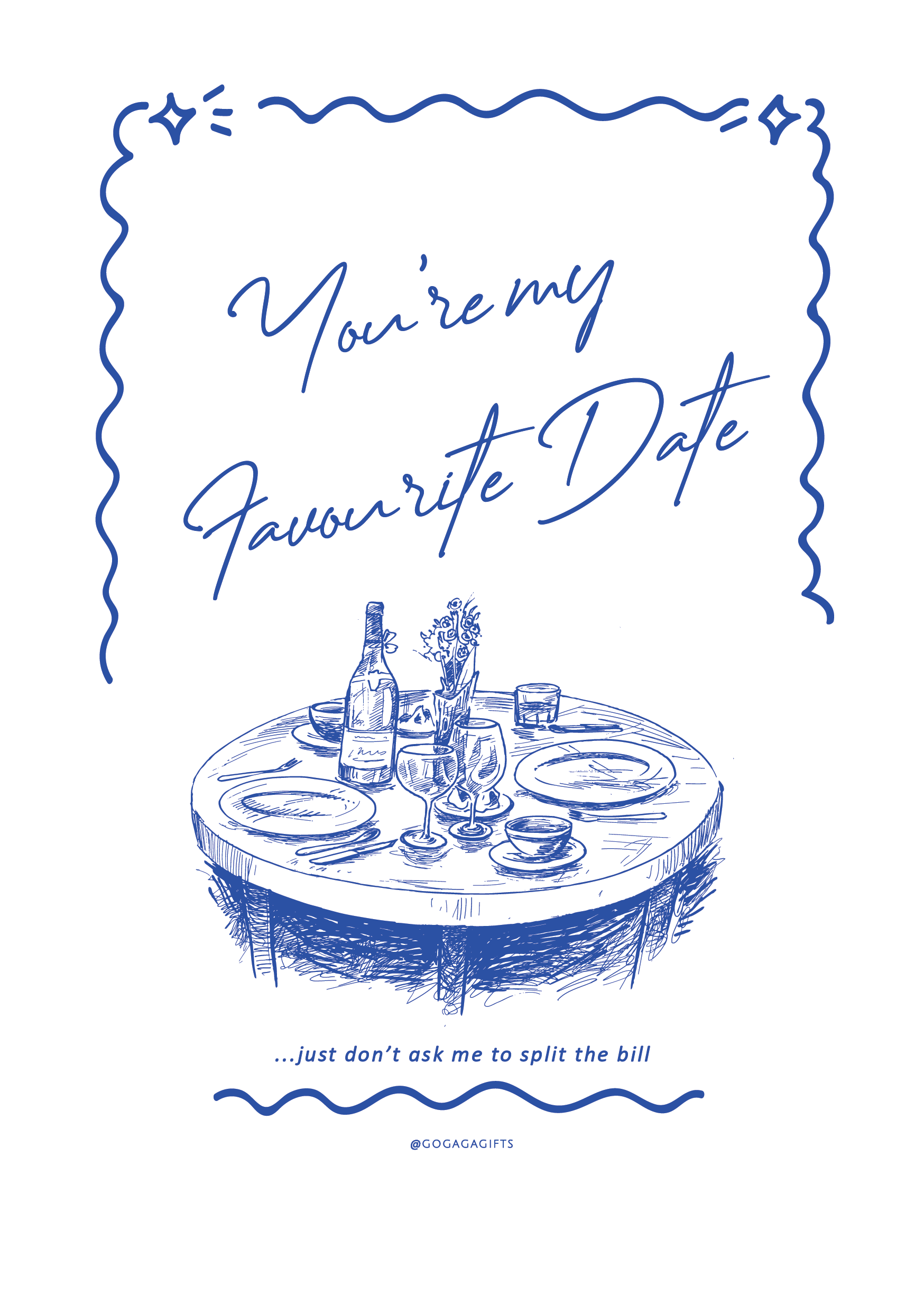 Funny date night digital card with You're My Favourite Date message and playful Valentine's design