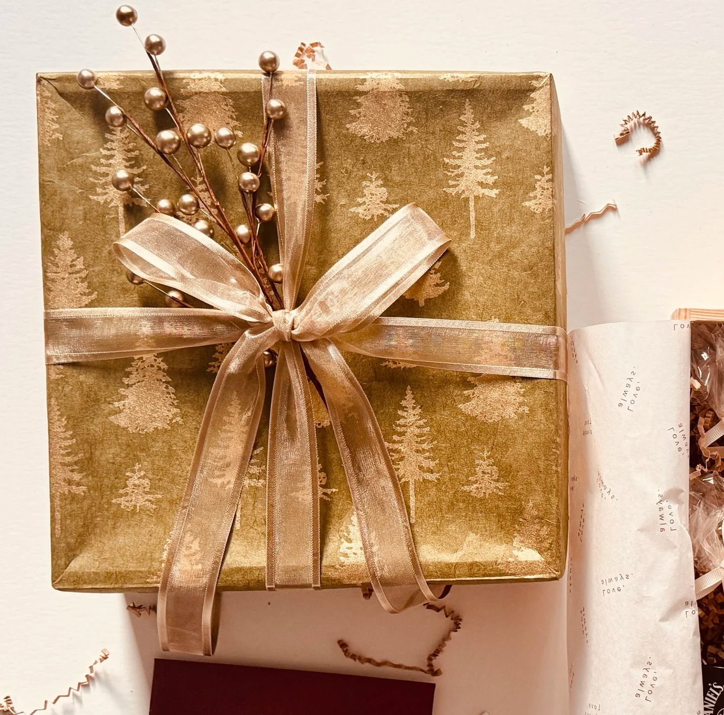 Luxury holiday gift box with hand-poured ivory candles and Tennessee Whiskey ground coffee