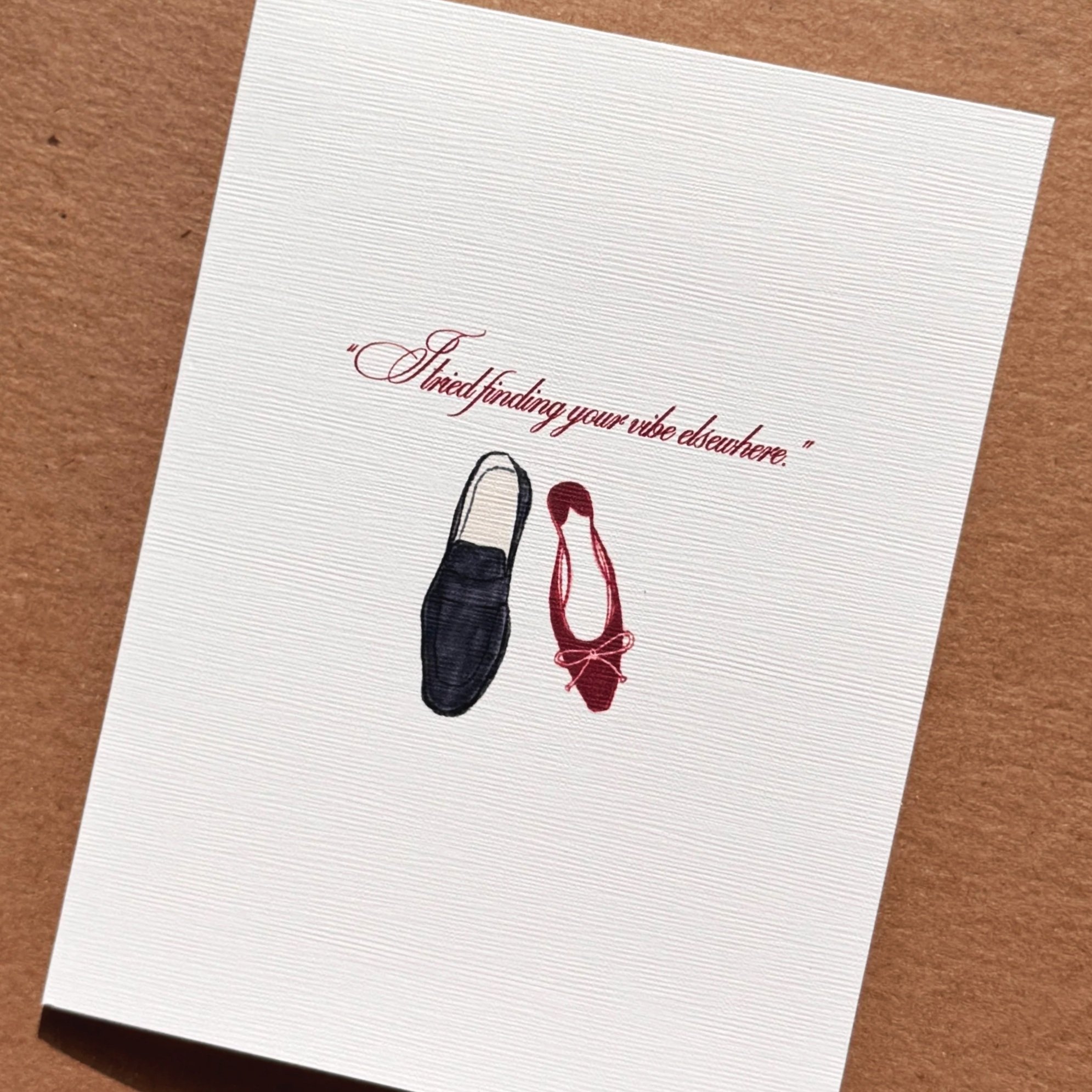 Your Vibe Only greeting card detail with bold modern Go Gaga design
