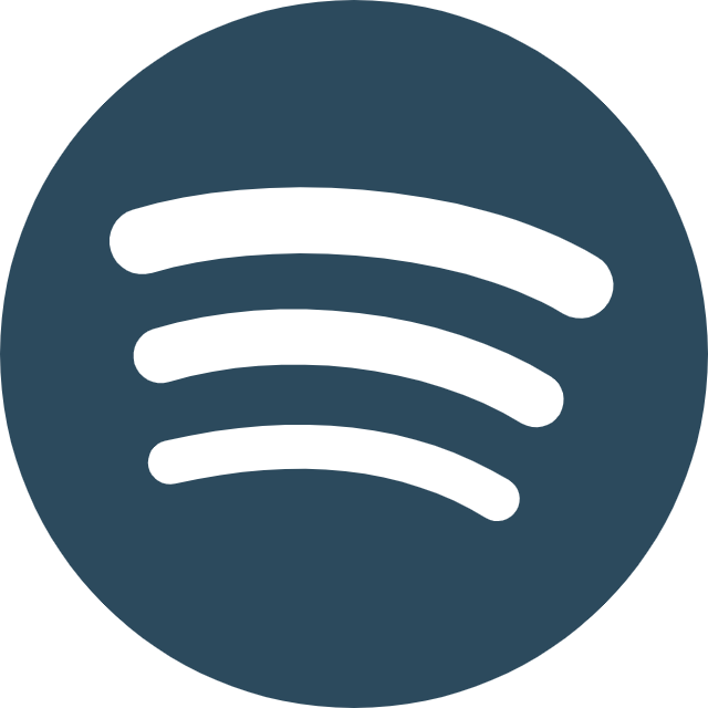Spotify logo in dark blue and black.