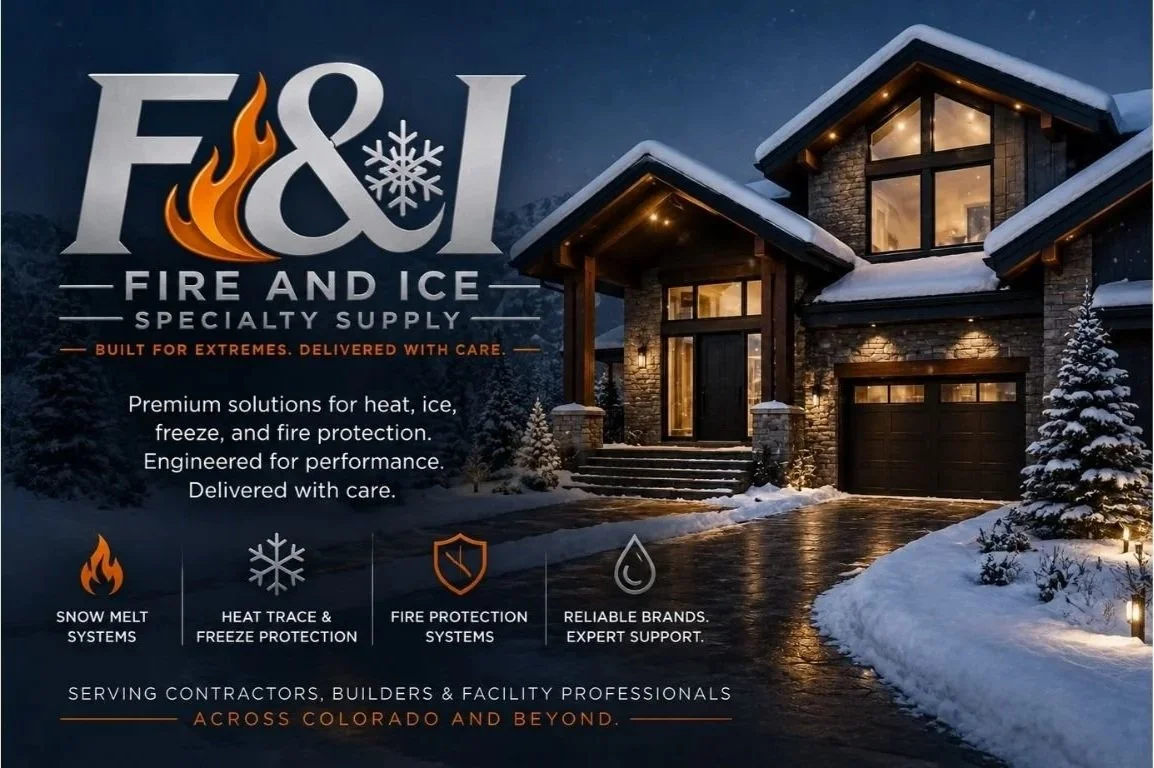 Luxury Colorado home featuring heated driveway and snow melt solutions provided by Fire and Ice Specialty Supply.